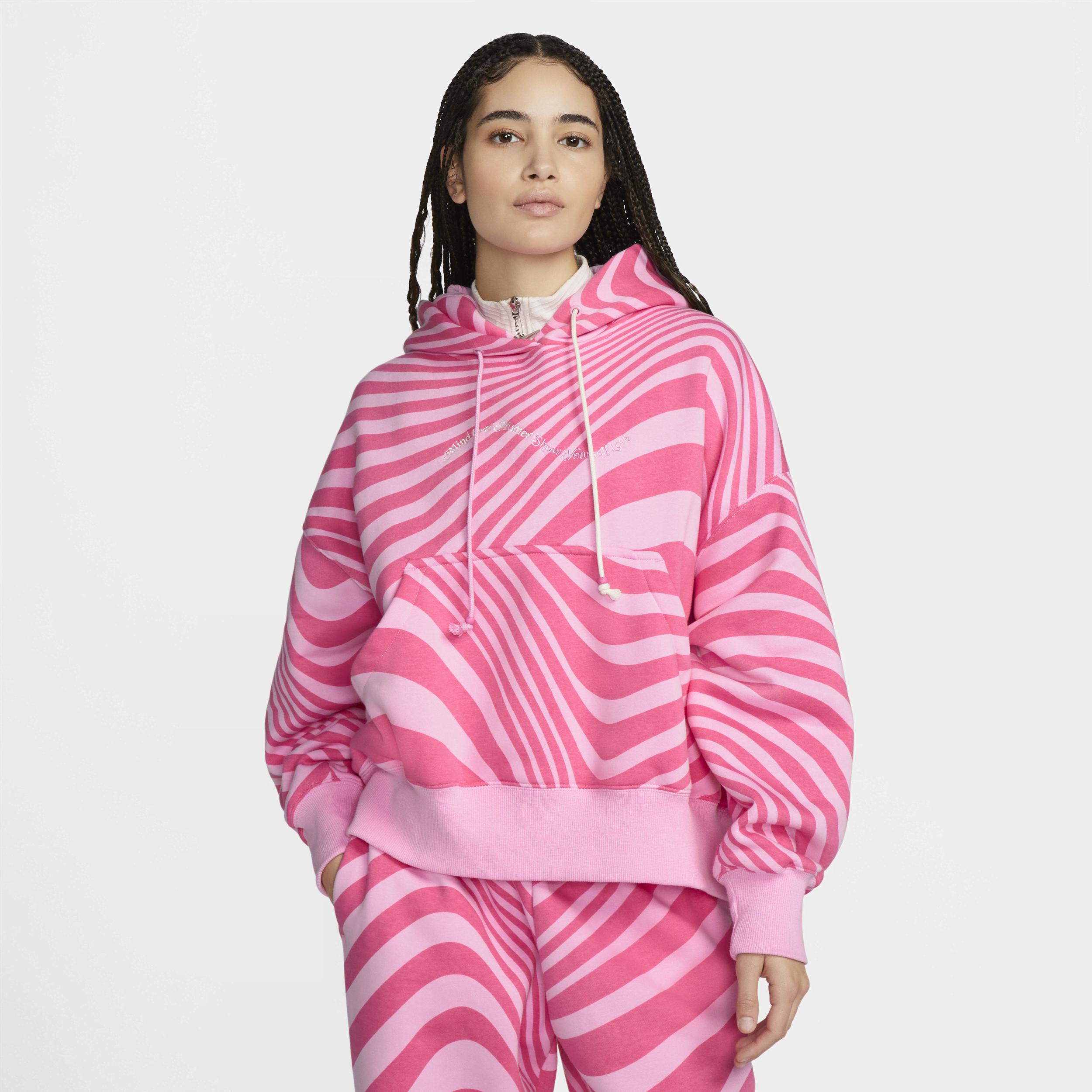 Nike Sportswear Phoenix Fleece Pullover Hoodie In Pink