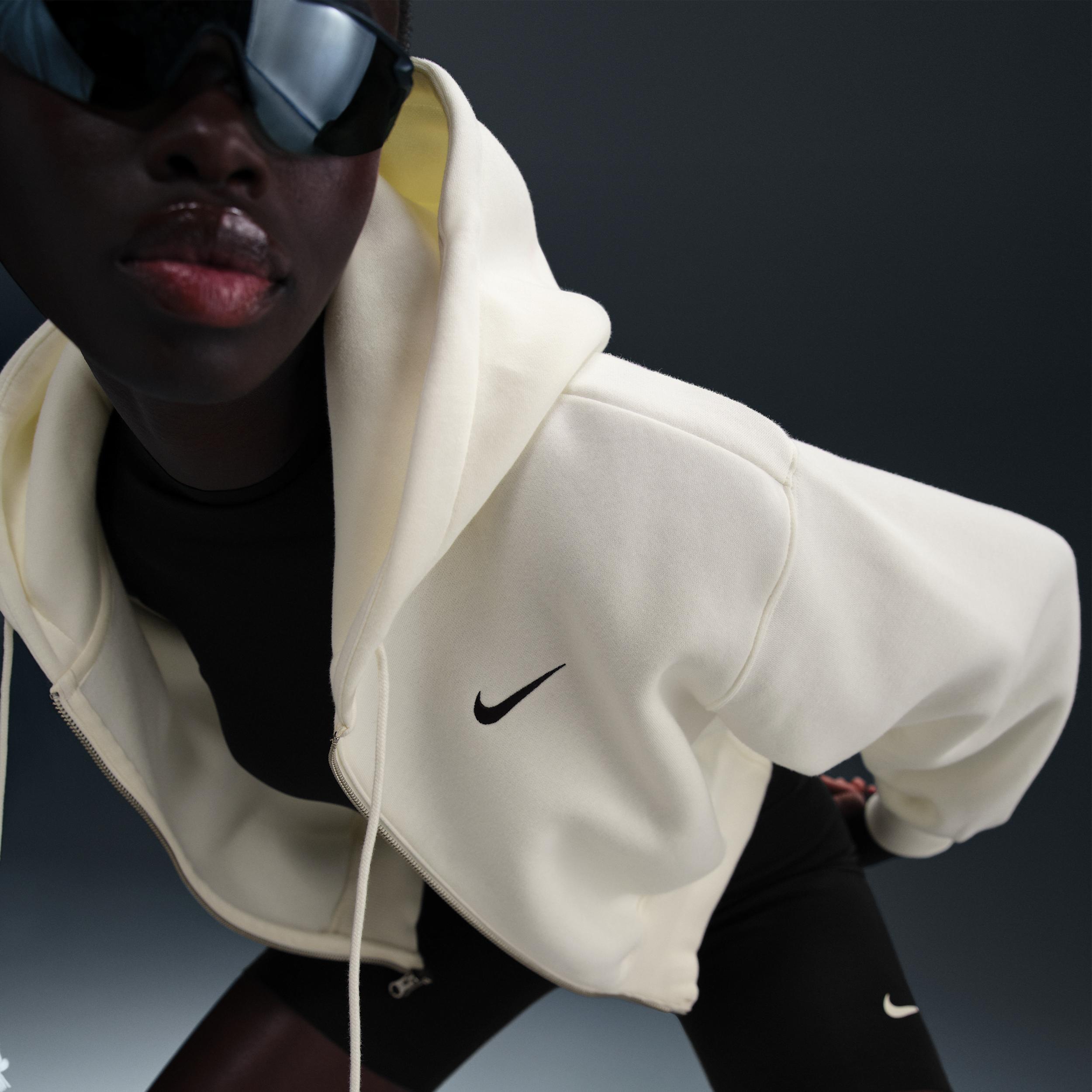 cropped white nike hoodie