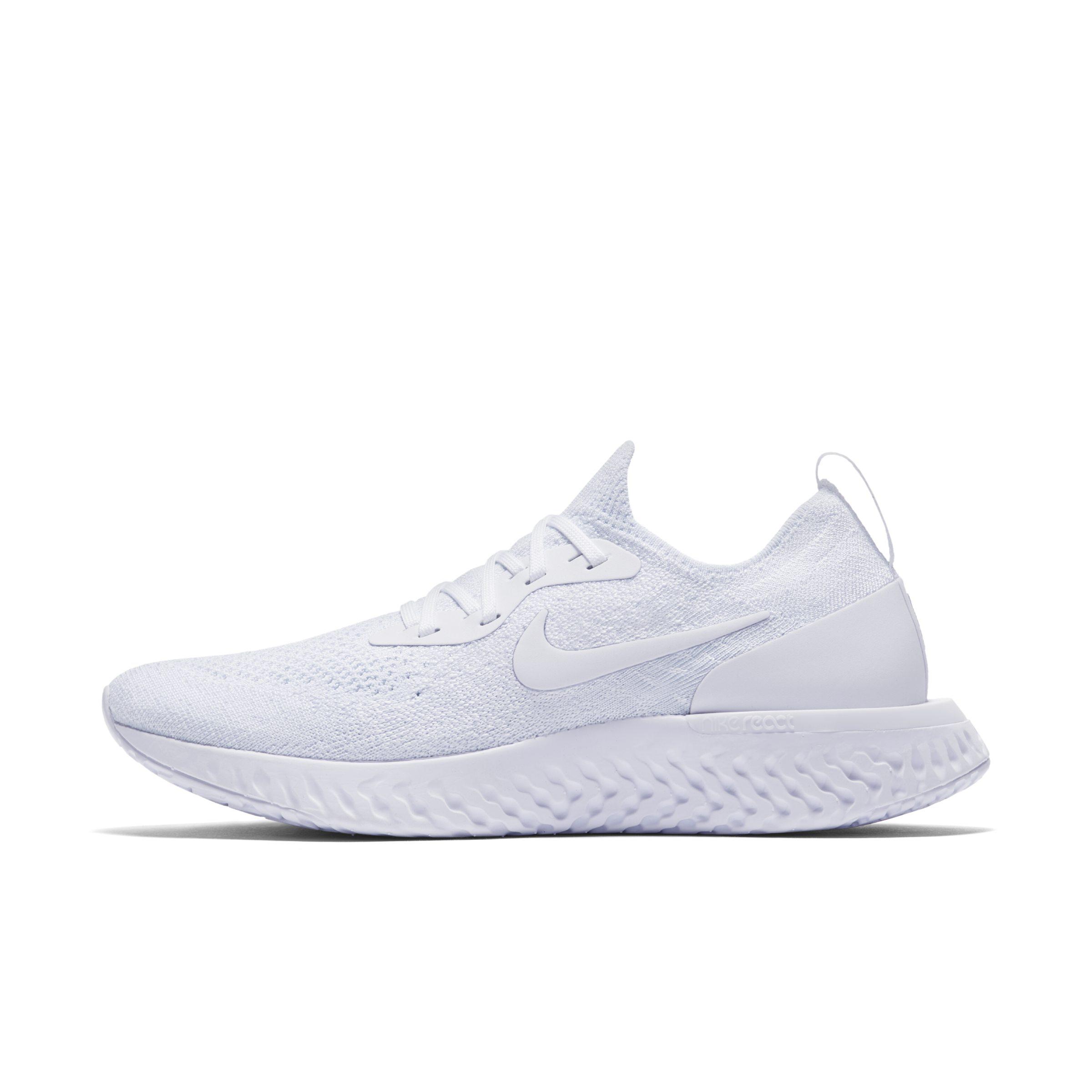 epic react flyknit white training shoes