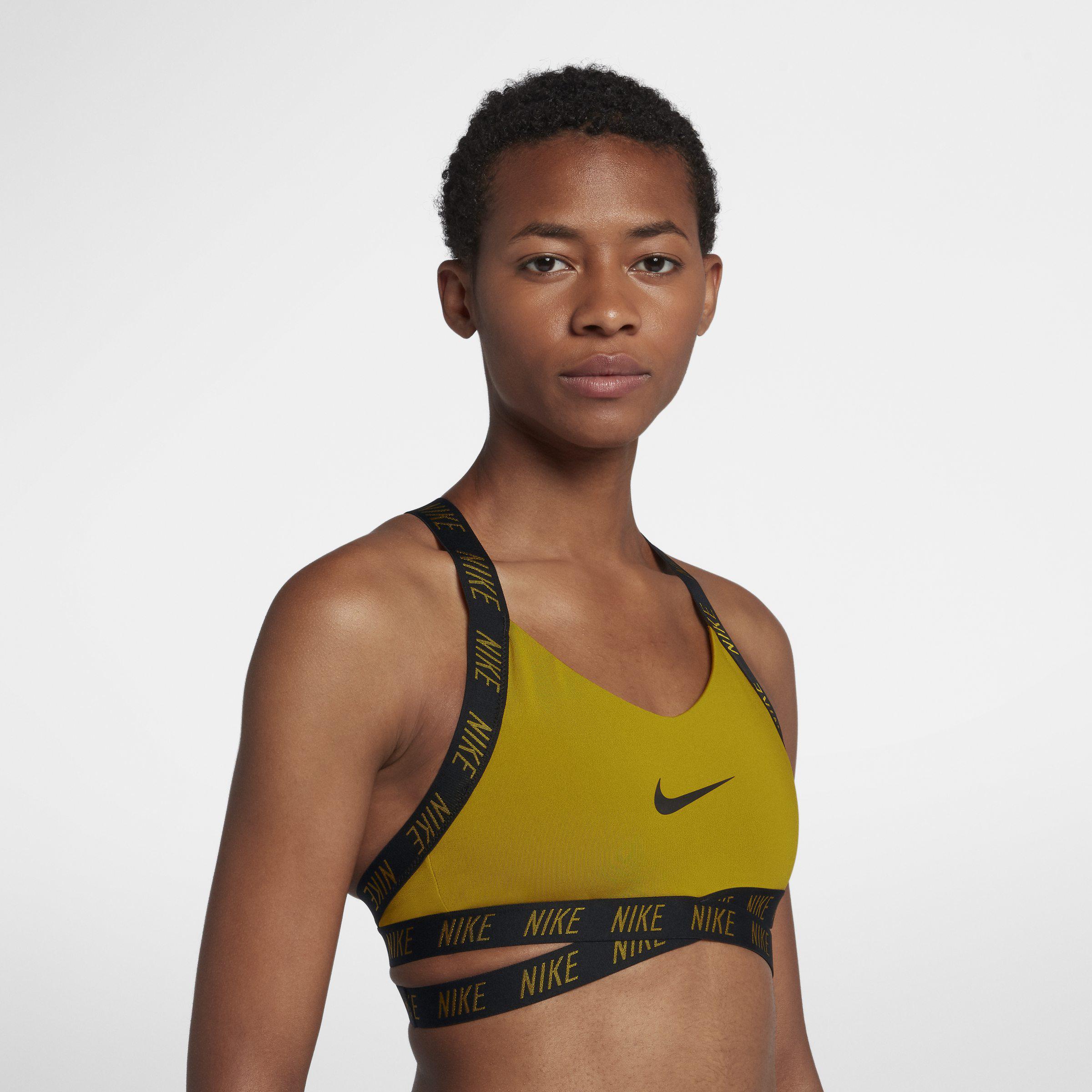 black and gold nike sports bra