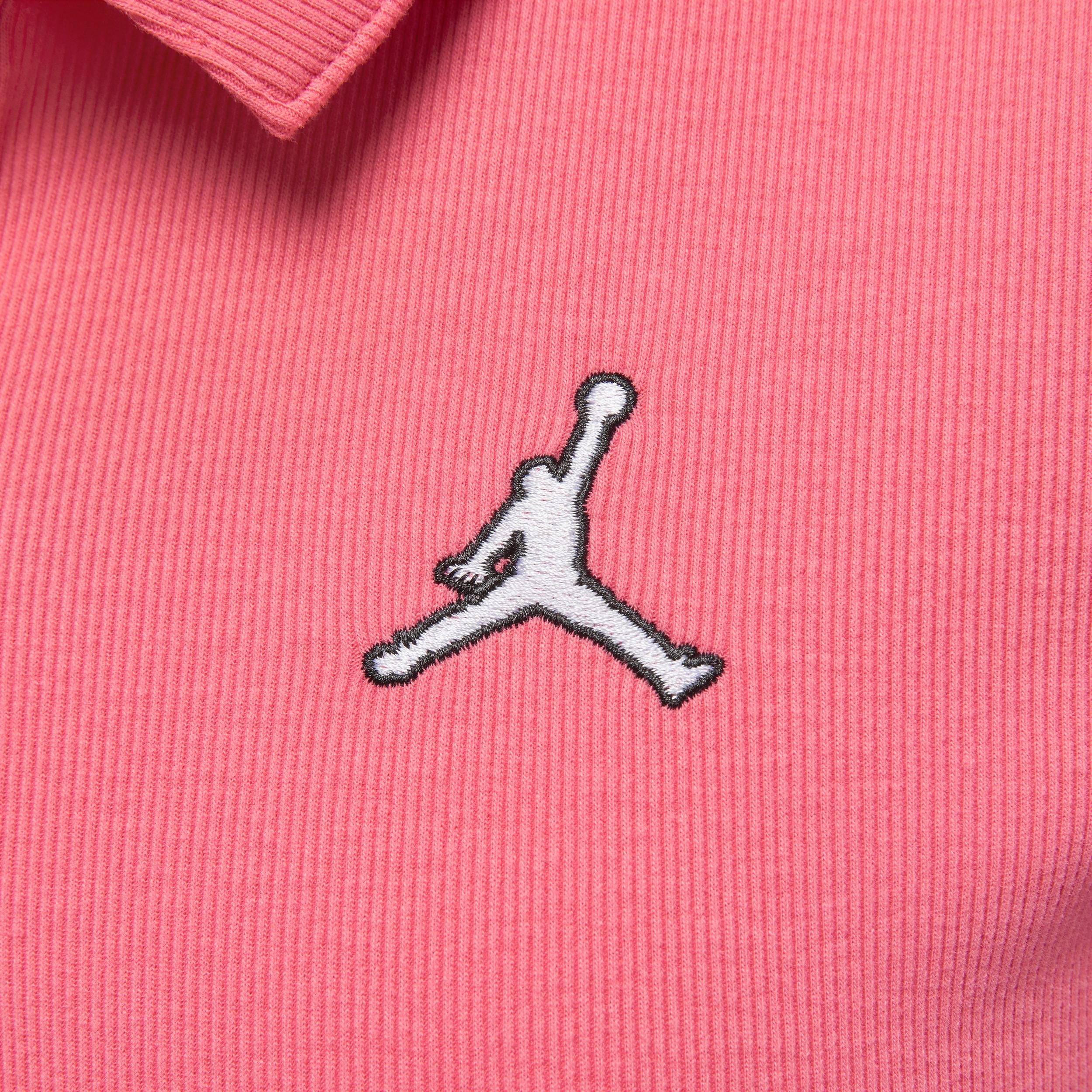 Nike Jordan Cropped Ribbed Polo In Pink, in Red | Lyst