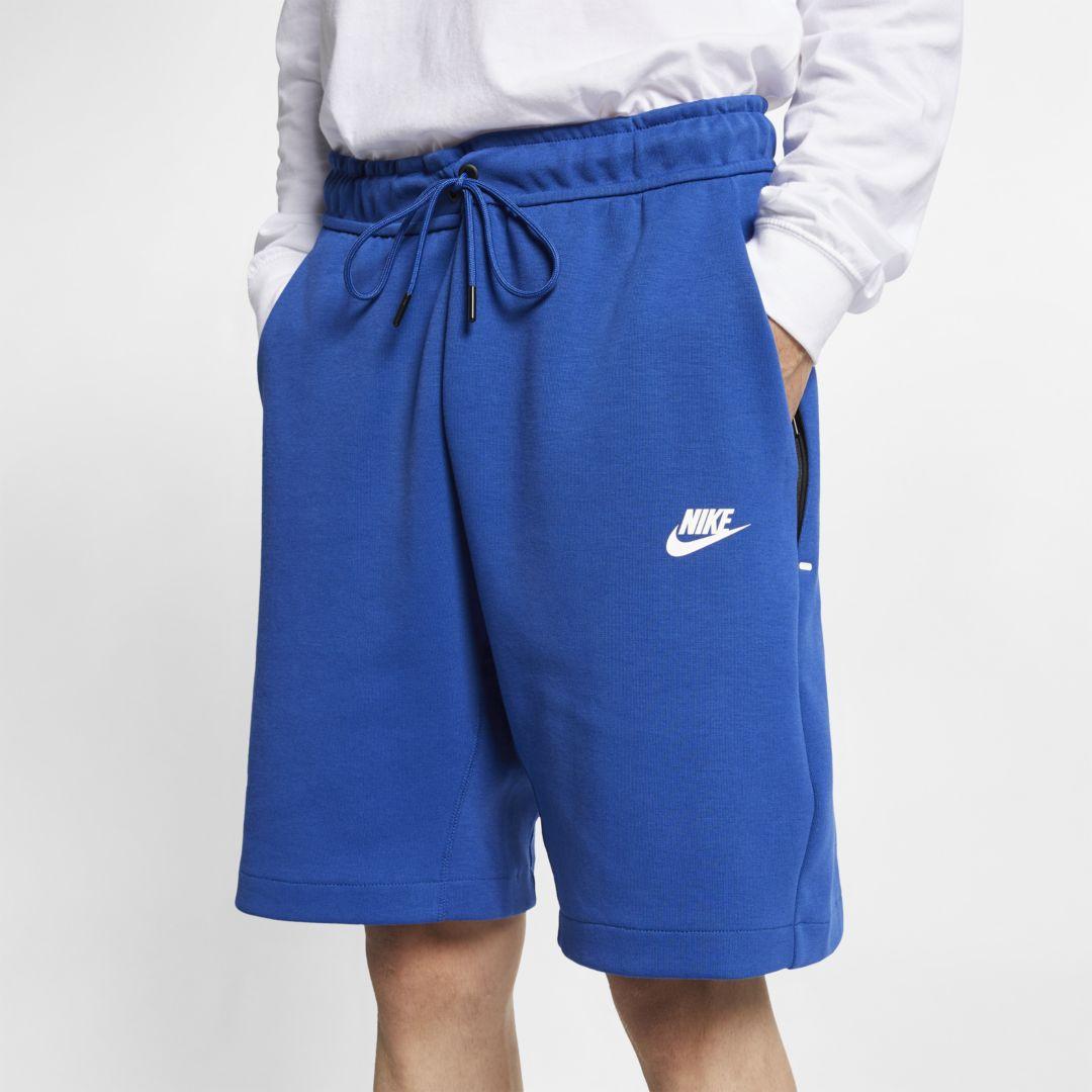 nike tech fleece shorts blue