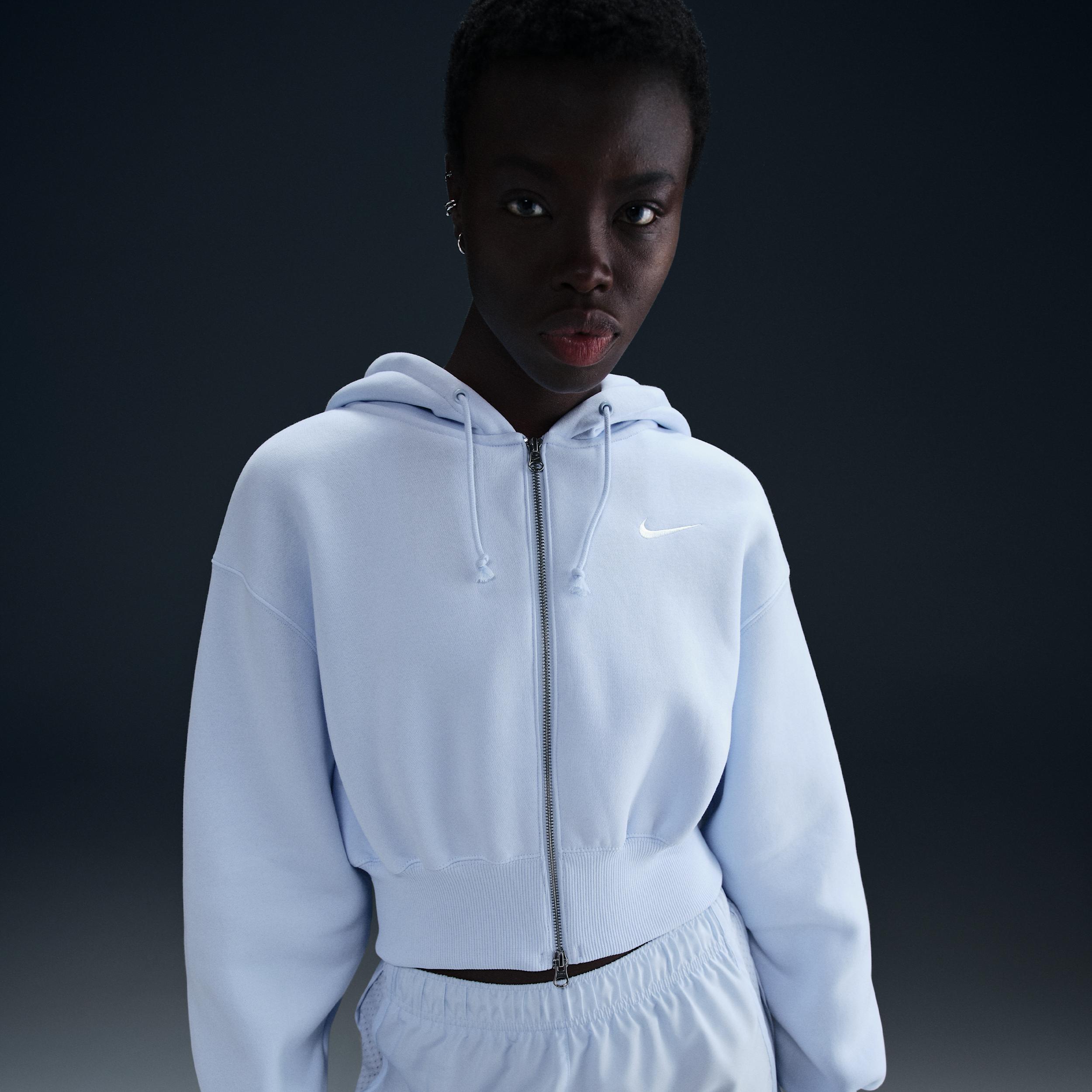 ★★Nike★★ Sportswear Phoenix Fleece Loose Crop Full Zip H Nike Sportswear Phoenix Fleece Women's Loose Cropped Full