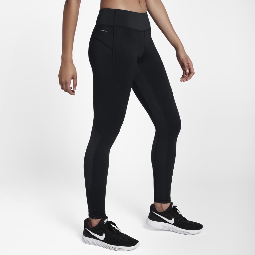 Nike Synthetic Shield Women's Running Tights in Black/Black (Black) - Lyst