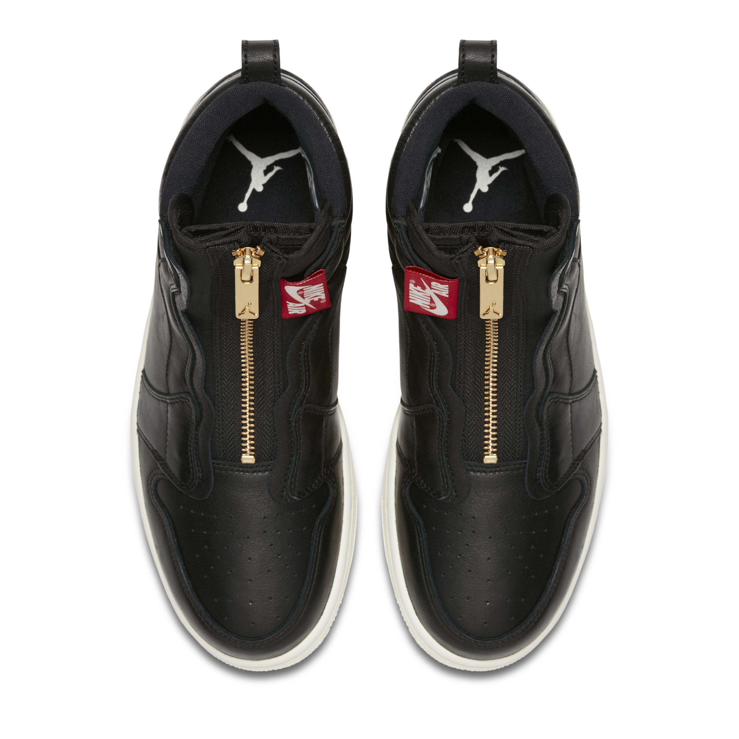 black jordans with zipper