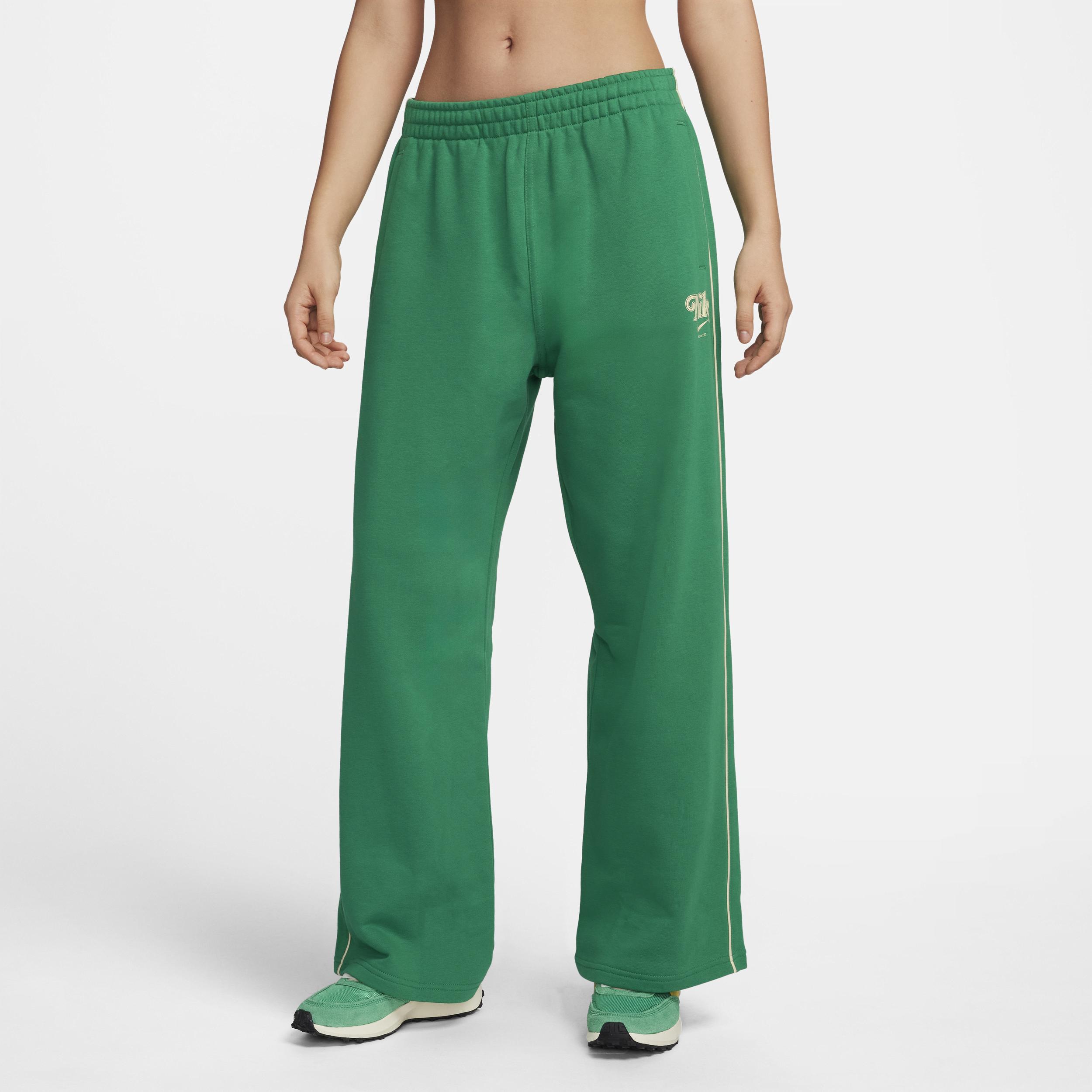 Nike Sportswear Straight leg French Terry Trousers Cotton polyester in Green Lyst UK