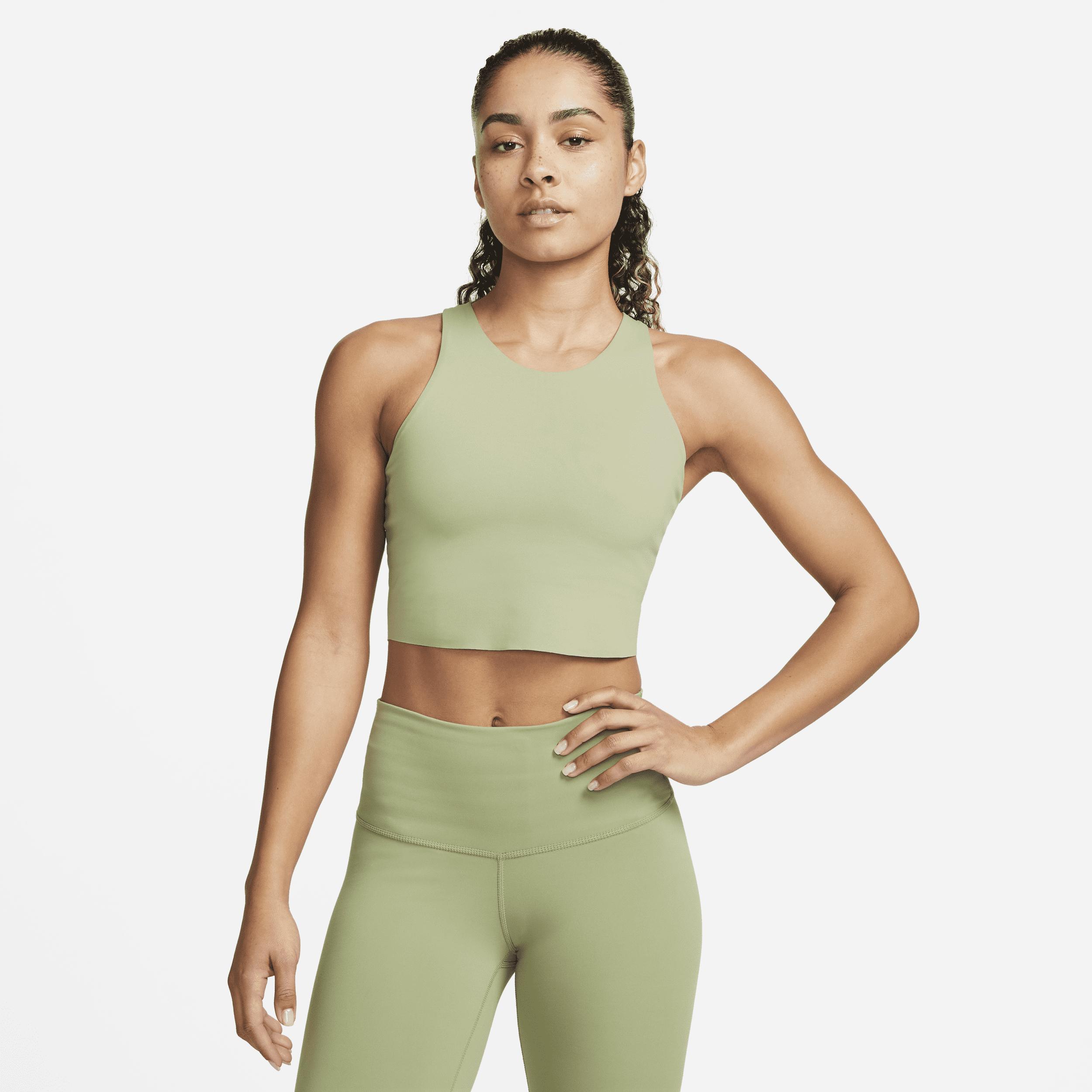 Nike Yoga Dri-fit Luxe Shelf-bra Cropped Tank in Green | Lyst