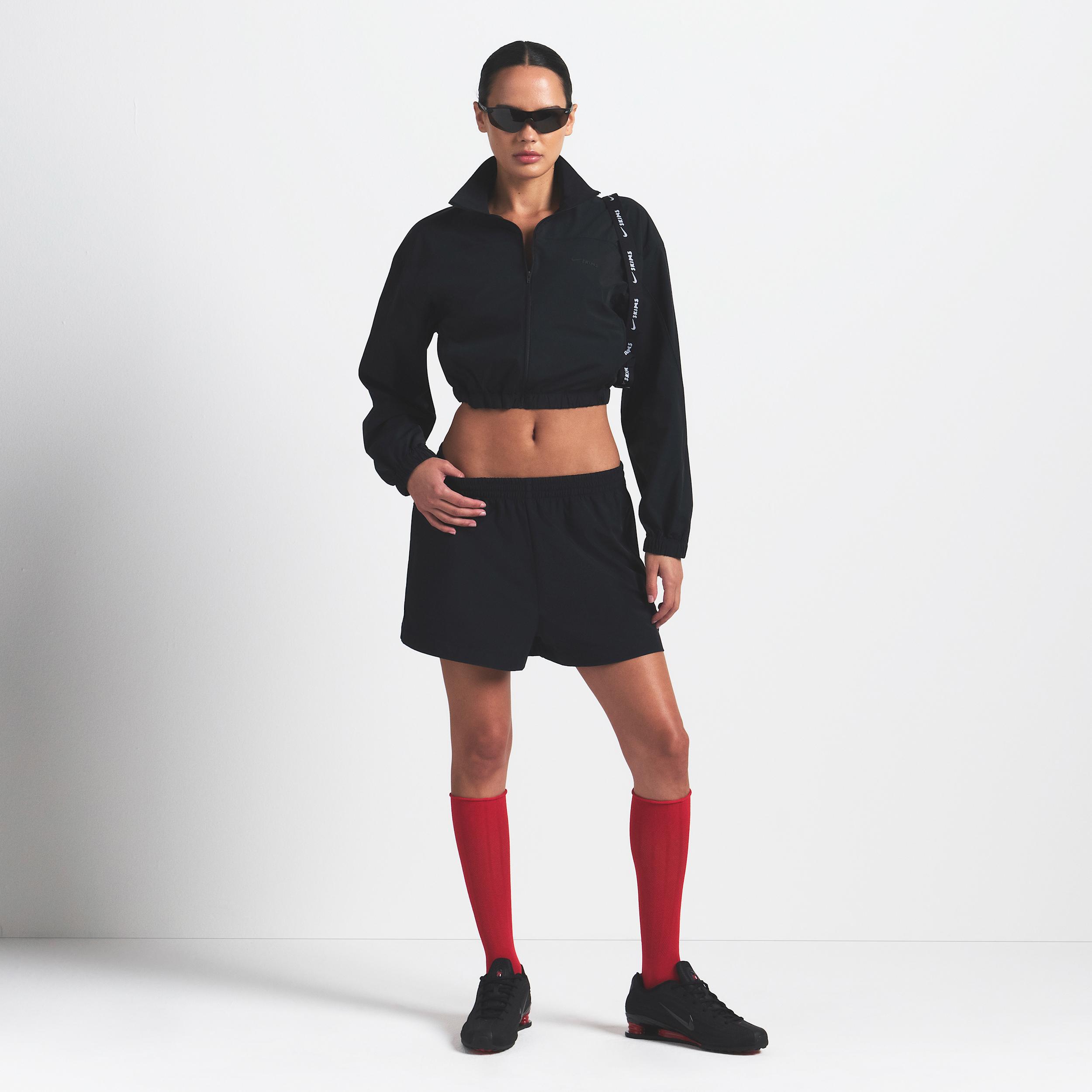 Nike Skims Woven Nylon Crop Jacket in Black | Lyst