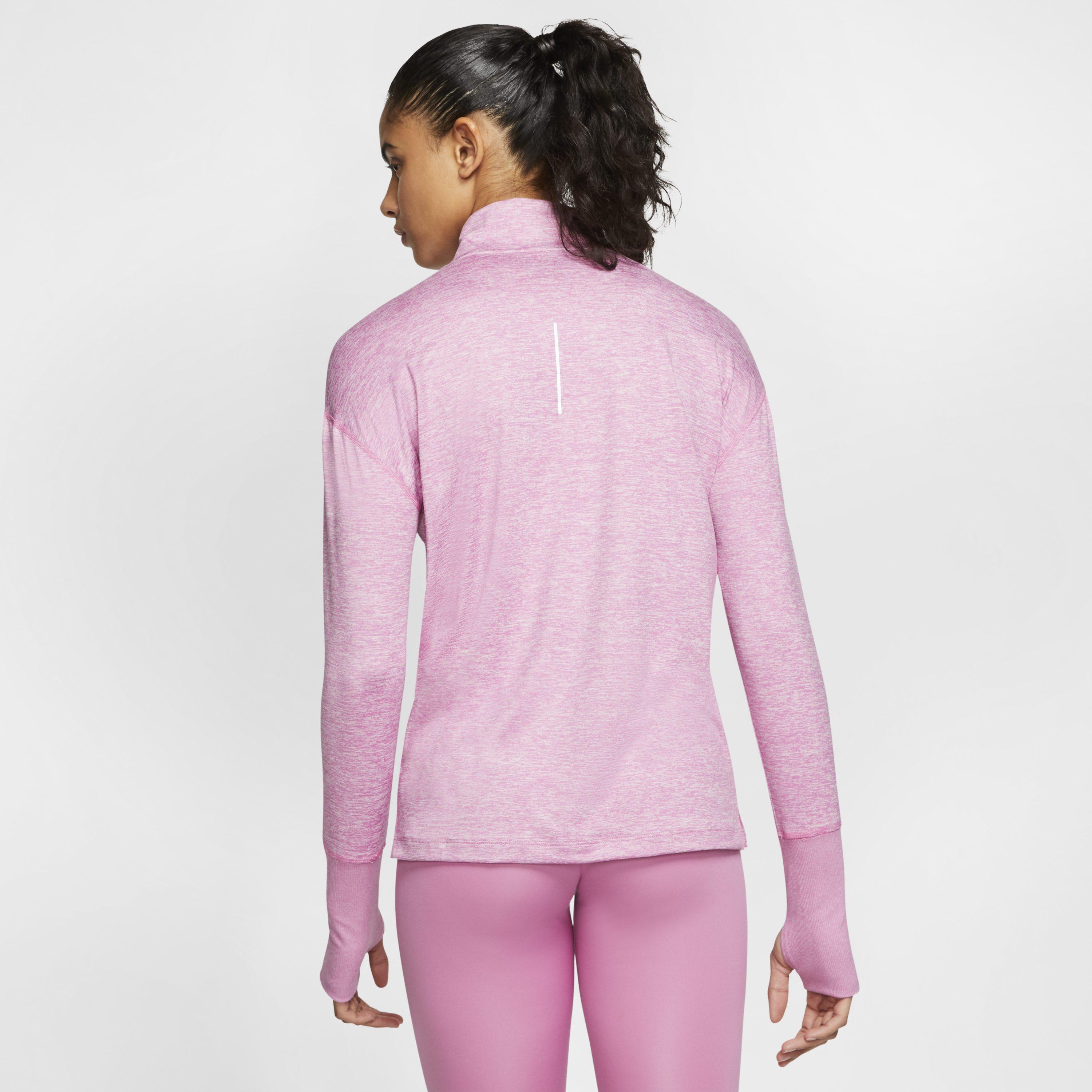 pink nike half zip running top