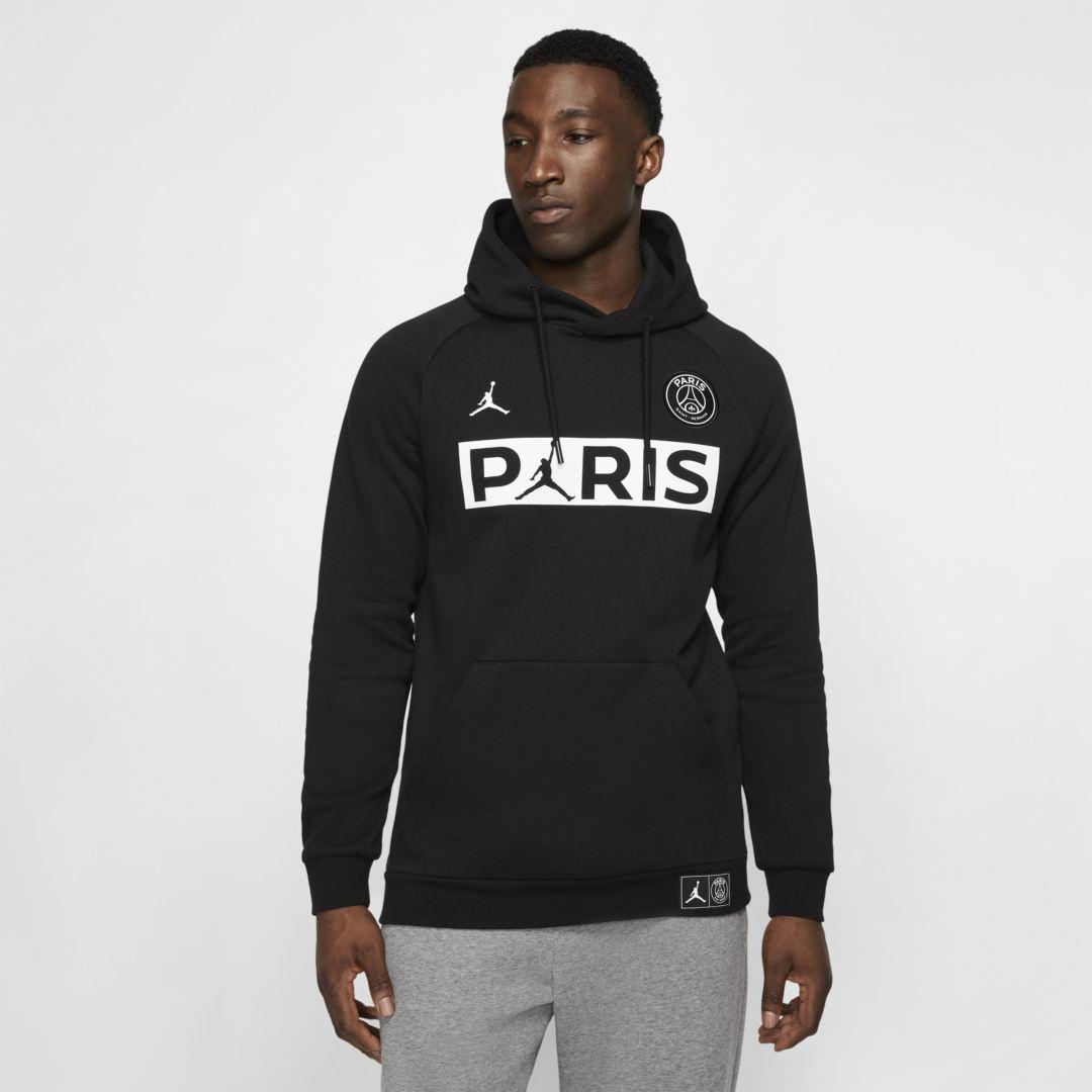 Nike Jordan Paris Saint-germain Fleece Pullover Hoodie in Black for Men |  Lyst