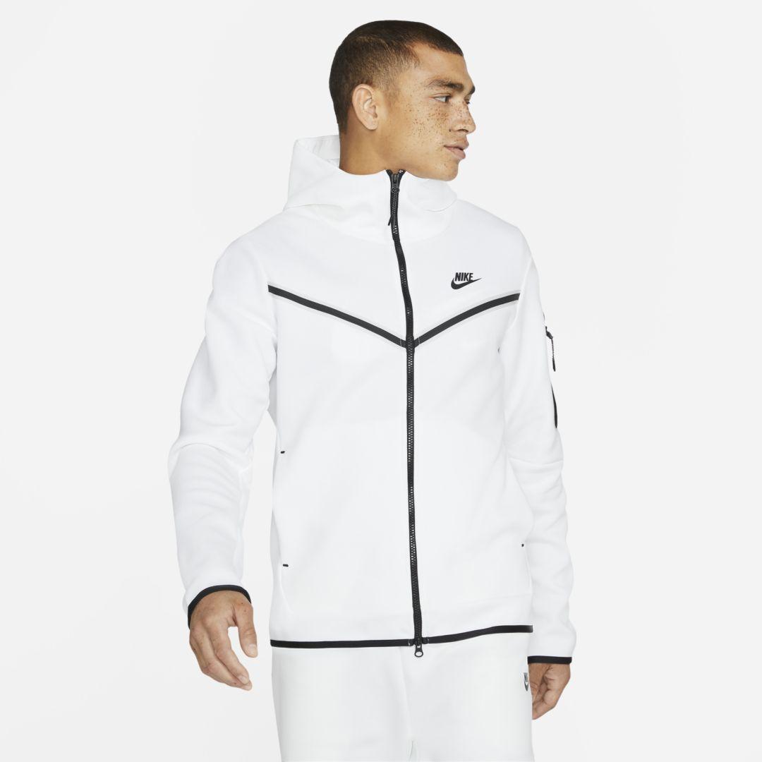 Nike Sportswear Tech Fleece Full-zip Hoodie in White,Black (White) for Men  - Lyst