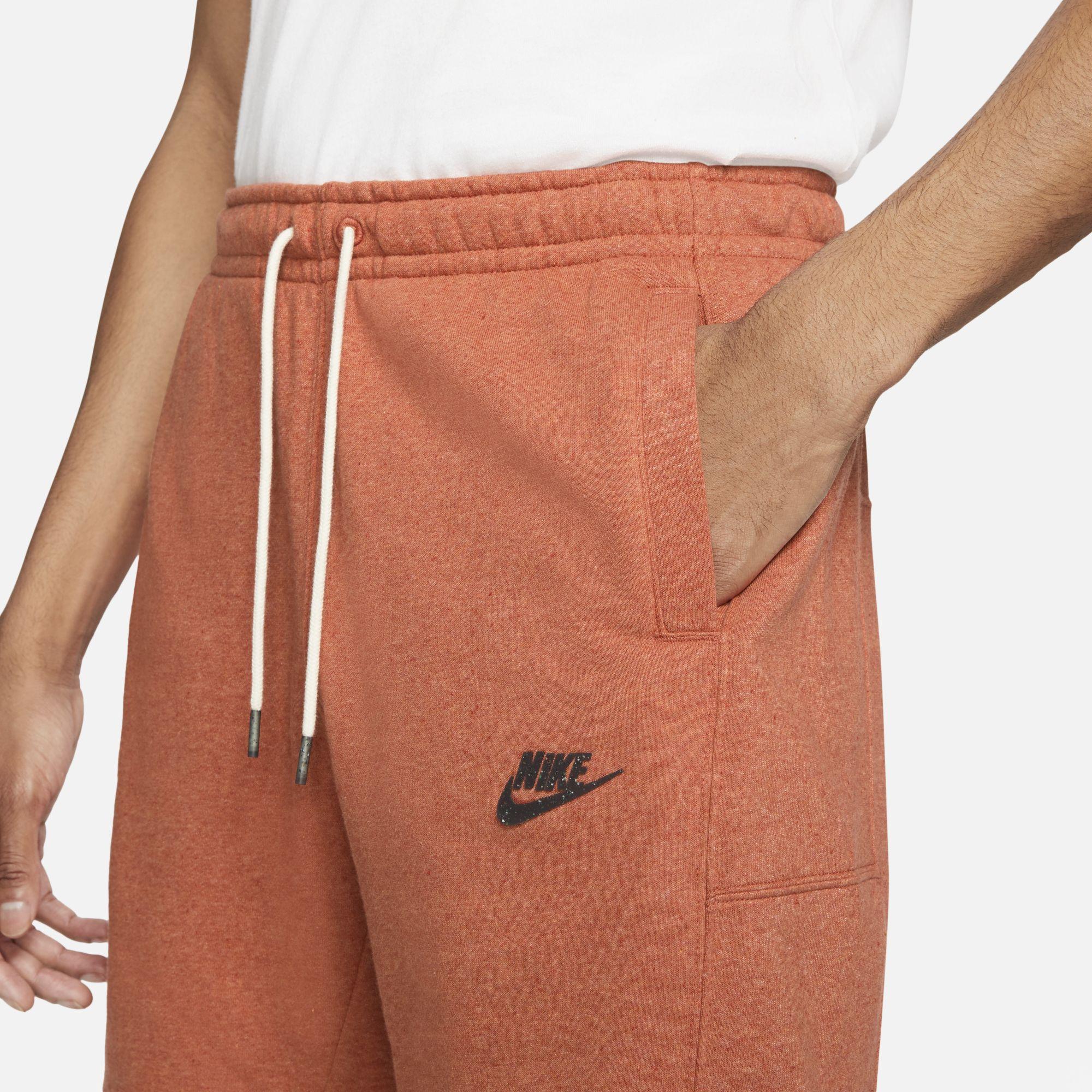 nike orange fleece shorts