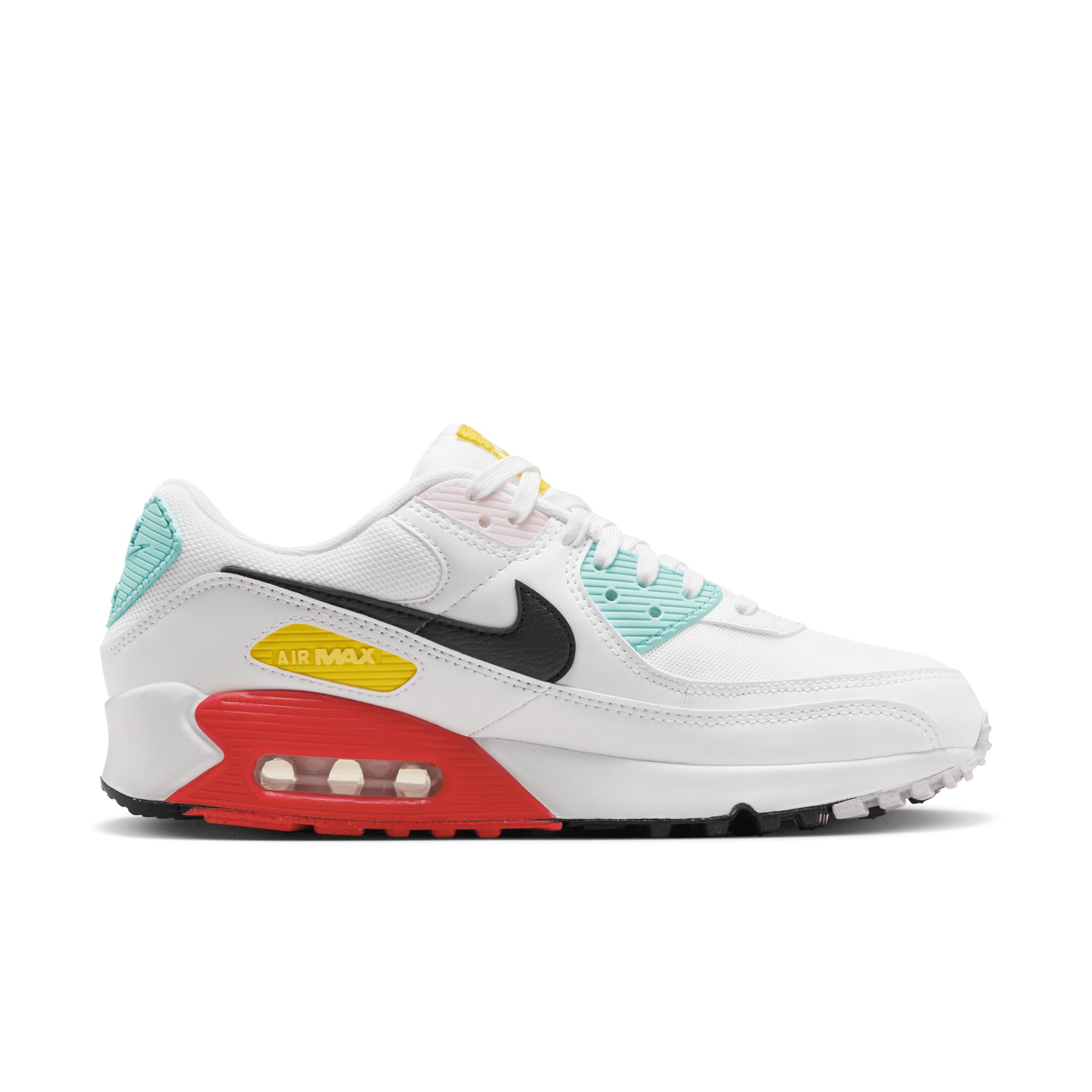 nike air max 90 pastel women's white barely volt casual lifestyle sneakers shoes