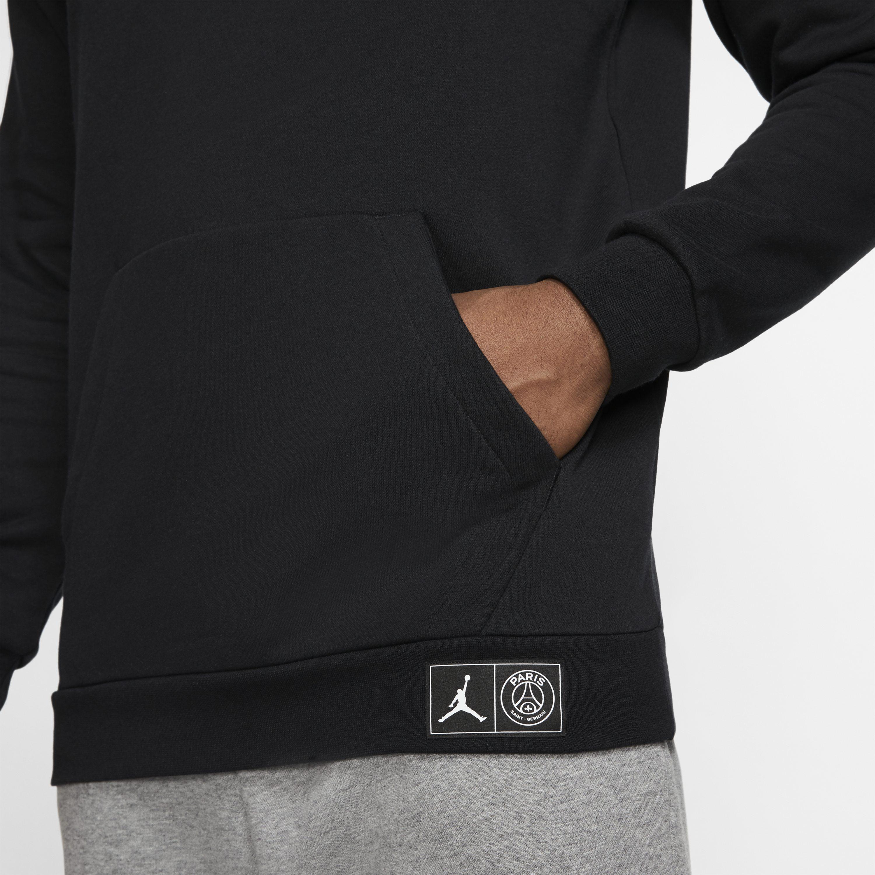 Nike Paris Saint-germain Fleece Pullover Hoodie in Black for Men - Lyst