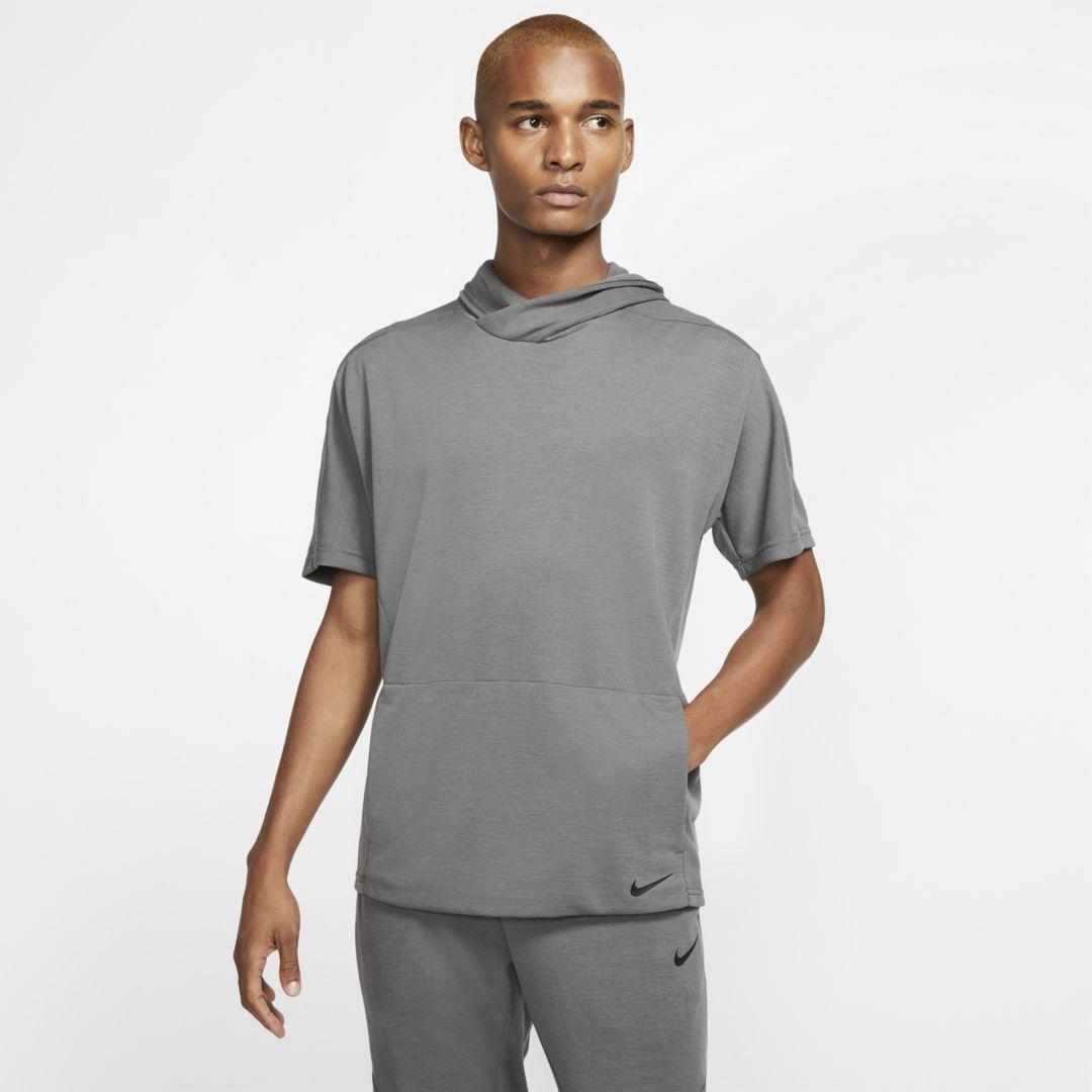 Nike Yoga Dri-fit Short-sleeve Pullover Hoodie in Grey (Gray) for Men ...