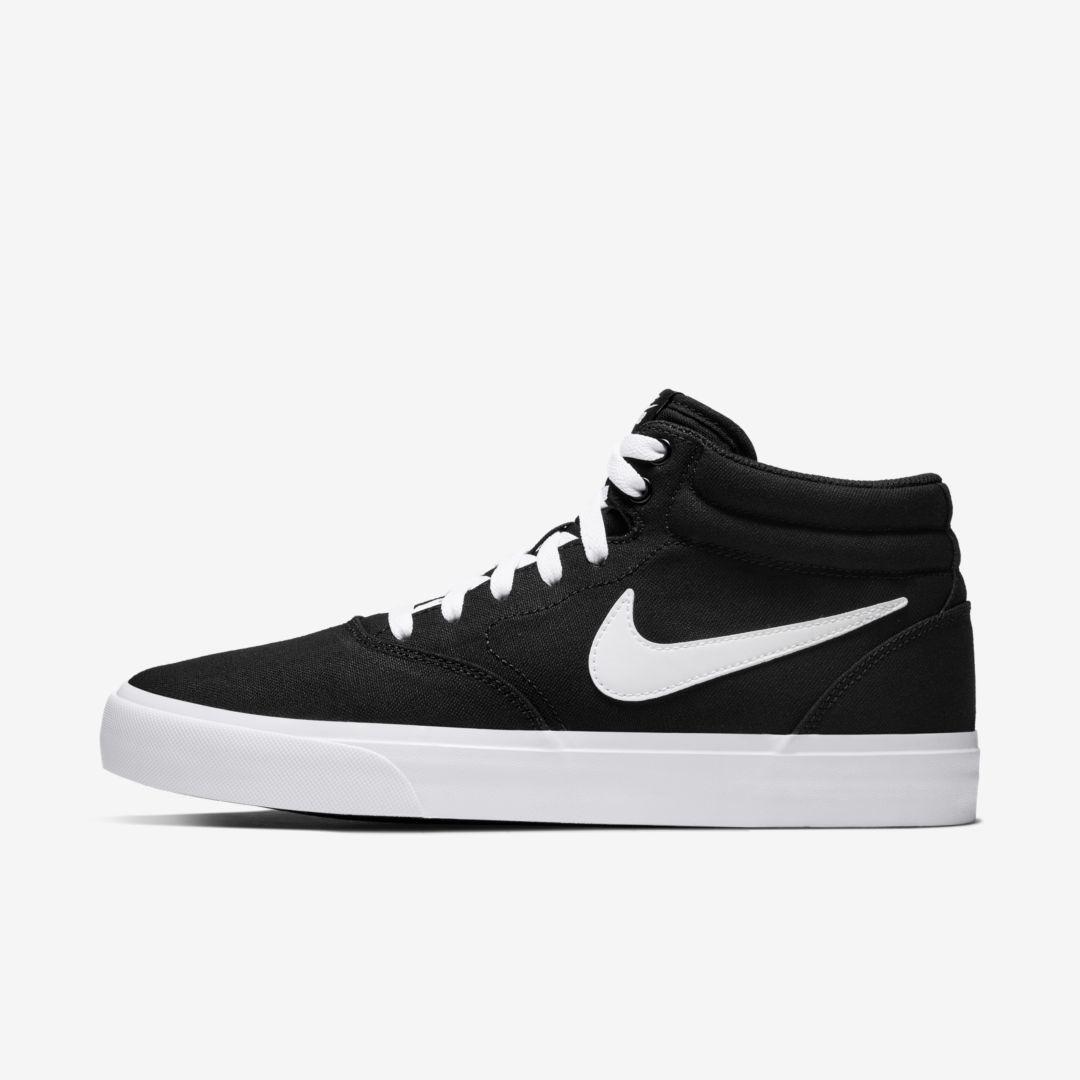 Nike Sb Charge Mid Canvas Skate Shoe in Black,Black,White,White ...