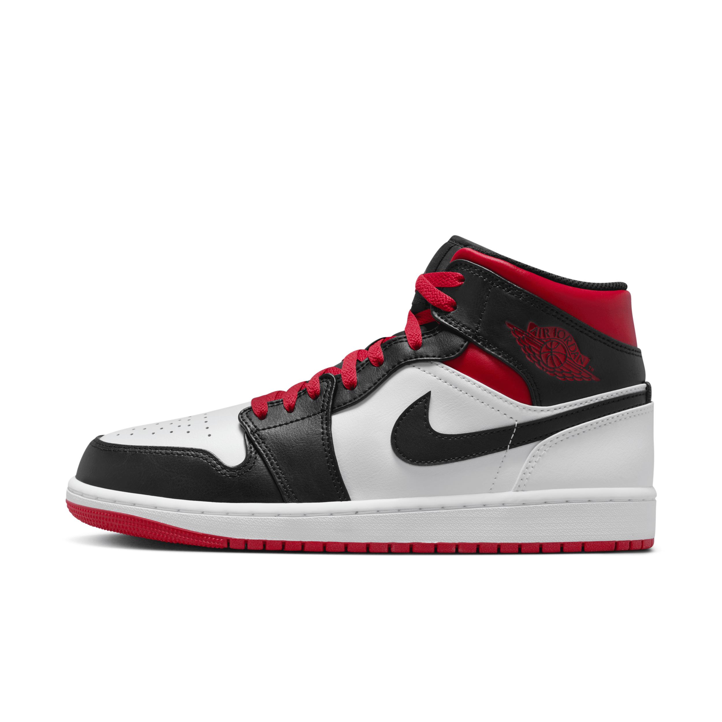 Nike Air Jordan 1 Mid Sneakers White / Red / Black for Men | Lyst