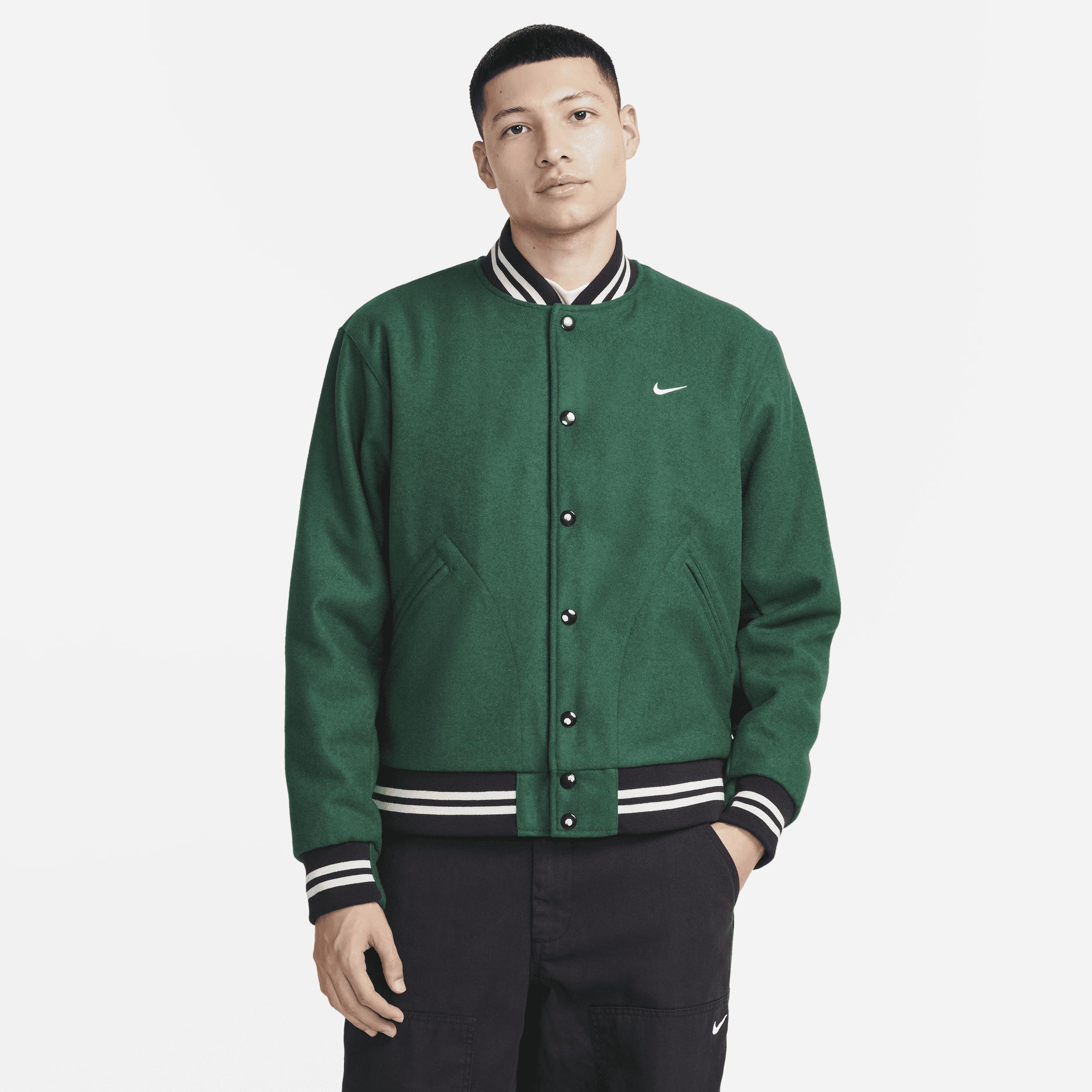 Nike Sportswear Authentics Varsity Jacket in Green for Men | Lyst