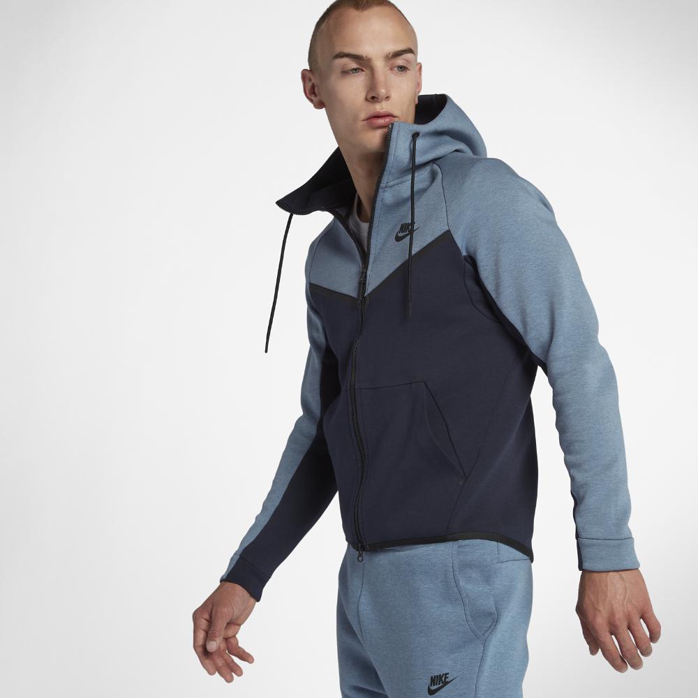 nike tech fleece windrunner hoodie men's blue