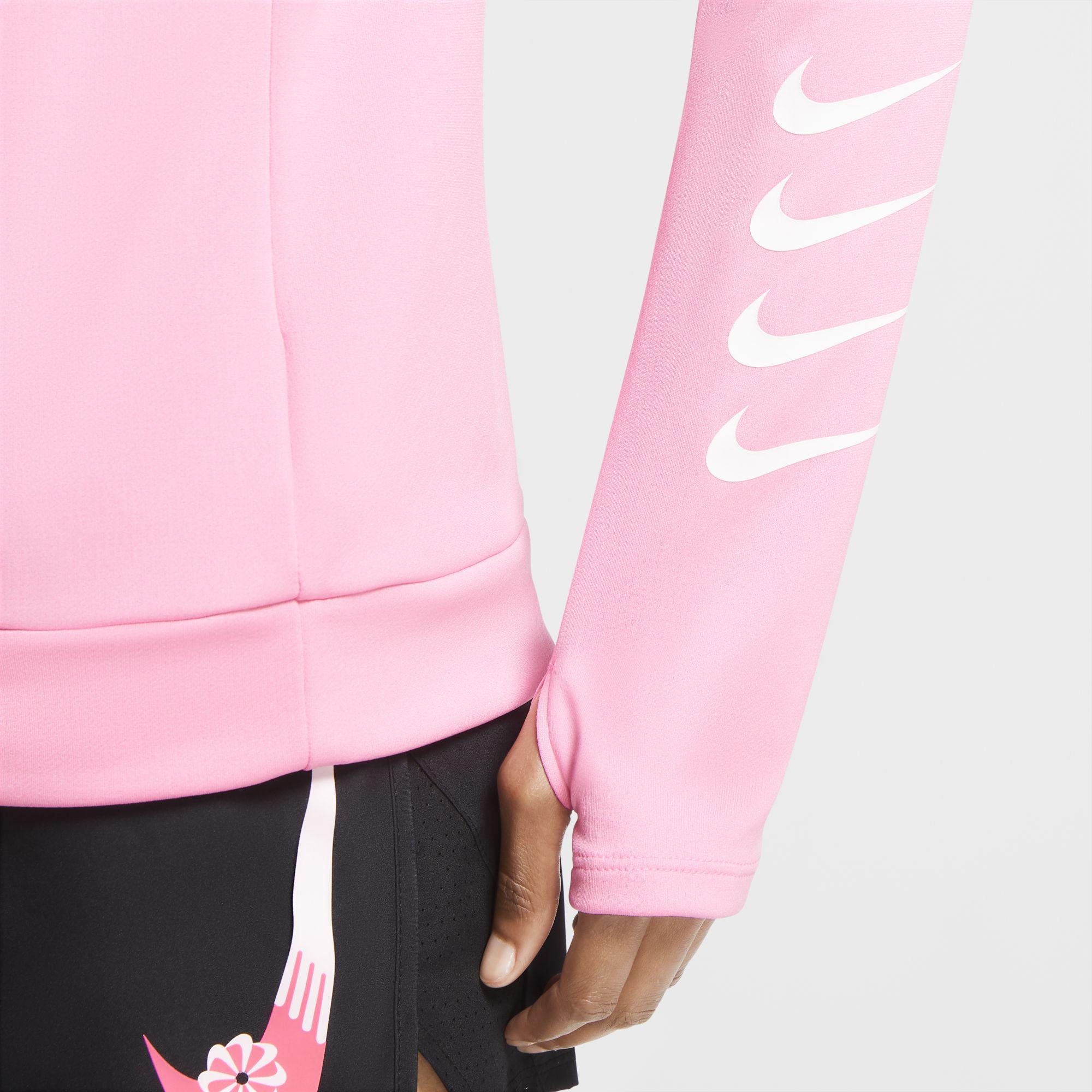 Nike Swoosh Nike Pink Half Zip Running Top Nike Swoosh Run 1/2-zip