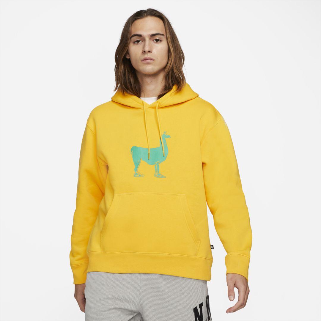 Nike Sb Fleece Skate Hoodie in Yellow for Men | Lyst