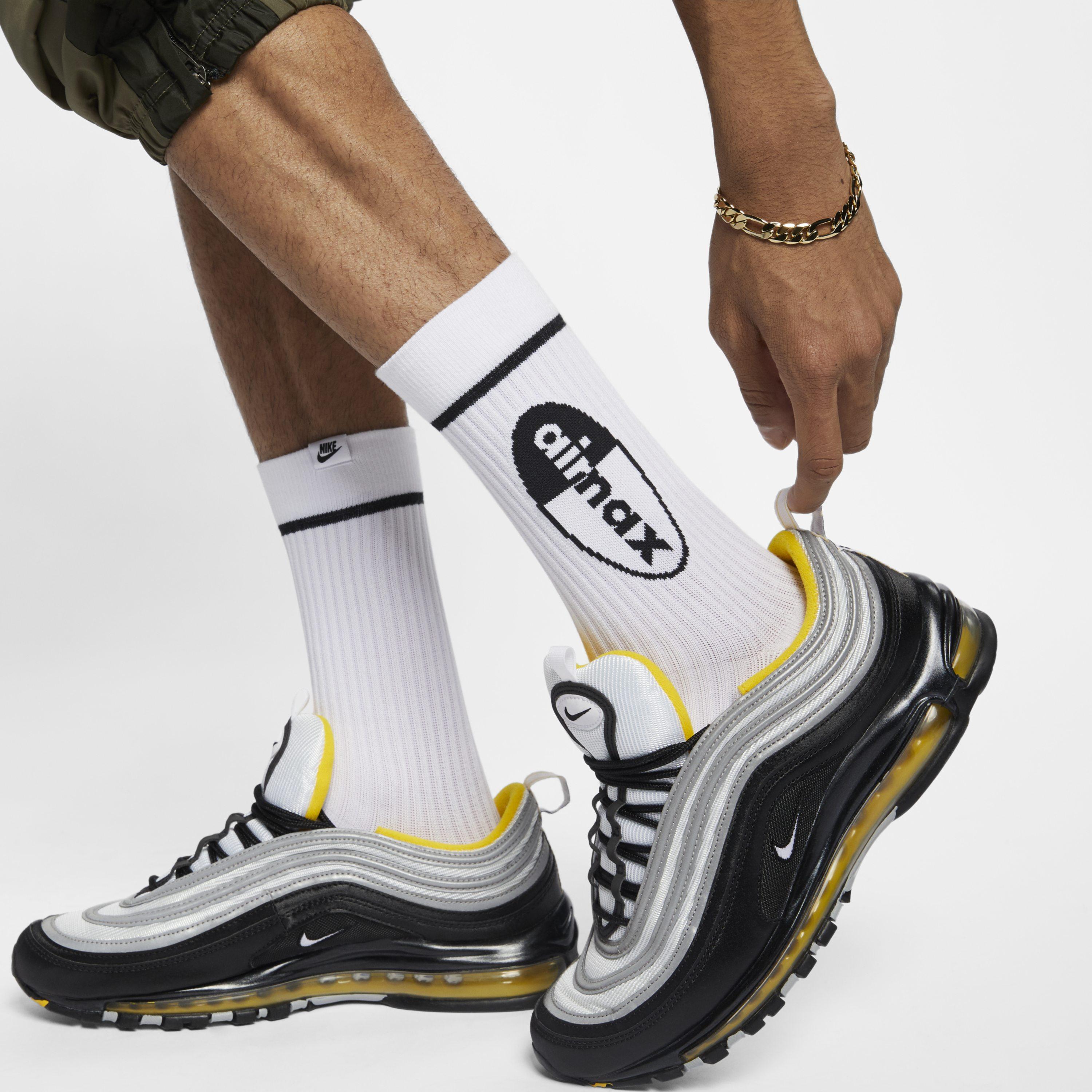 Nike Cotton Air Max Crew Socks (2 Pairs) in White for Men - Lyst