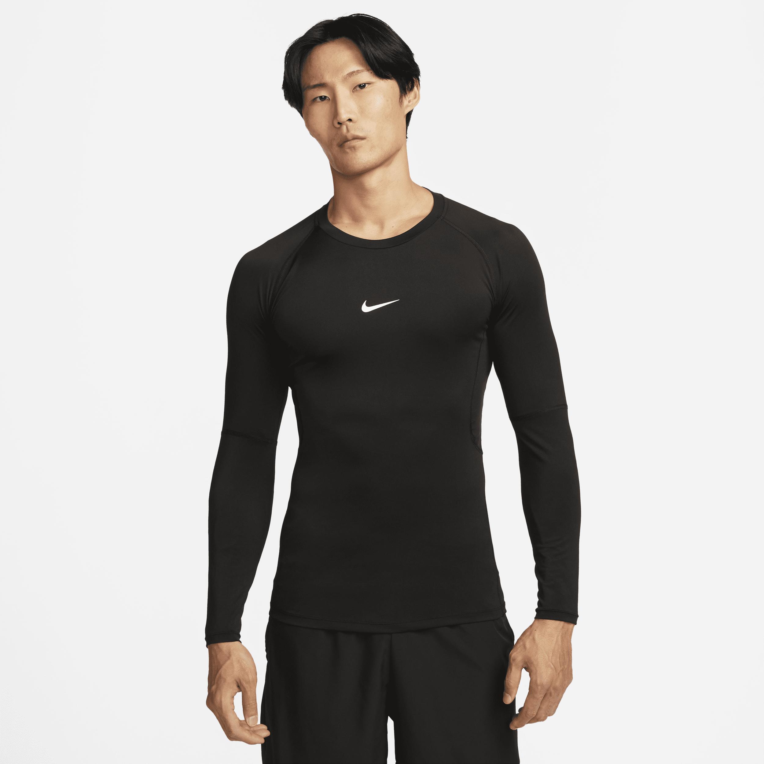 Nike Pro Dri-fit Tight Long-sleeve Fitness Top in Black for Men | Lyst