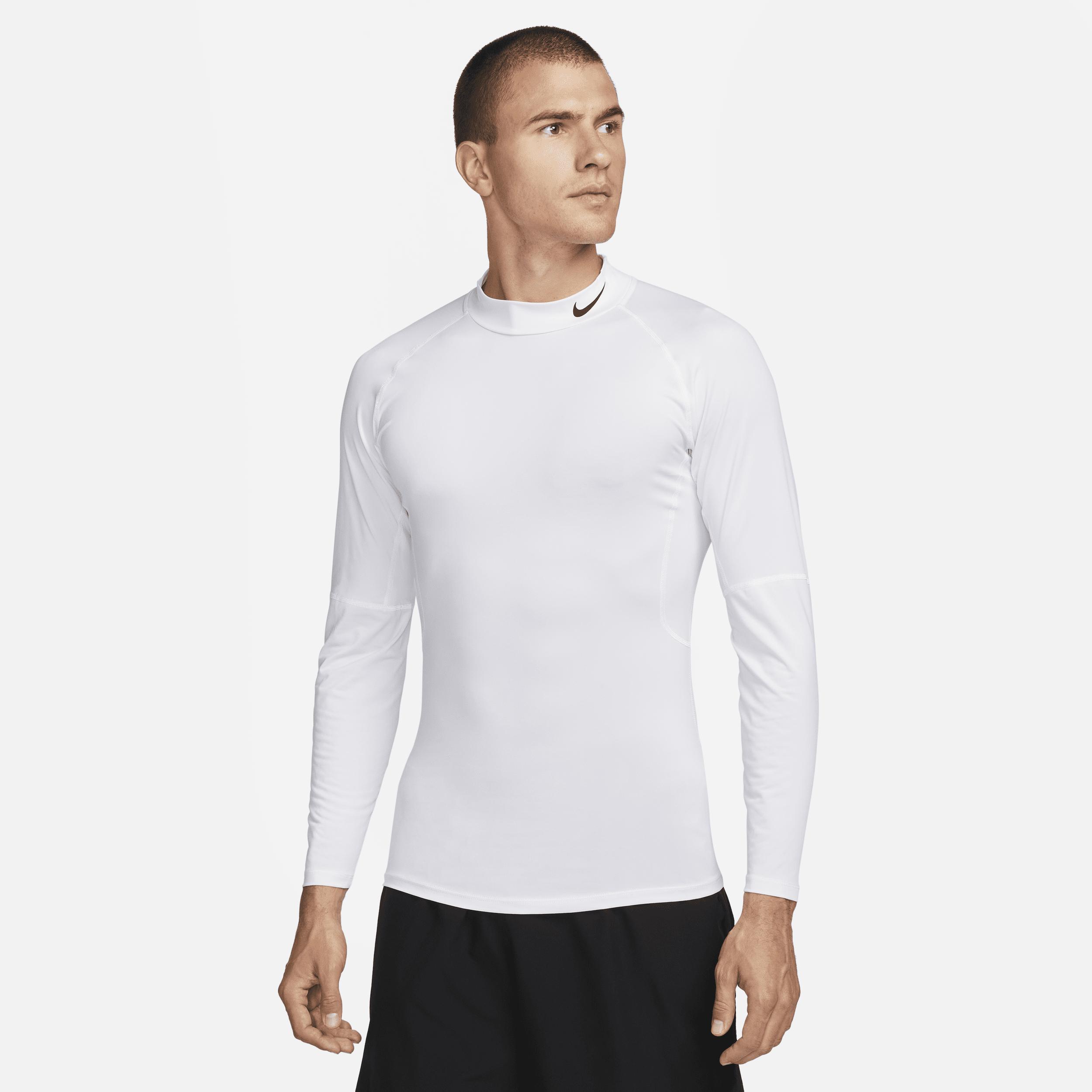 Nike Pro Dri Fit Fitness Mock Neck Long Sleeve Top in White for Men Lyst