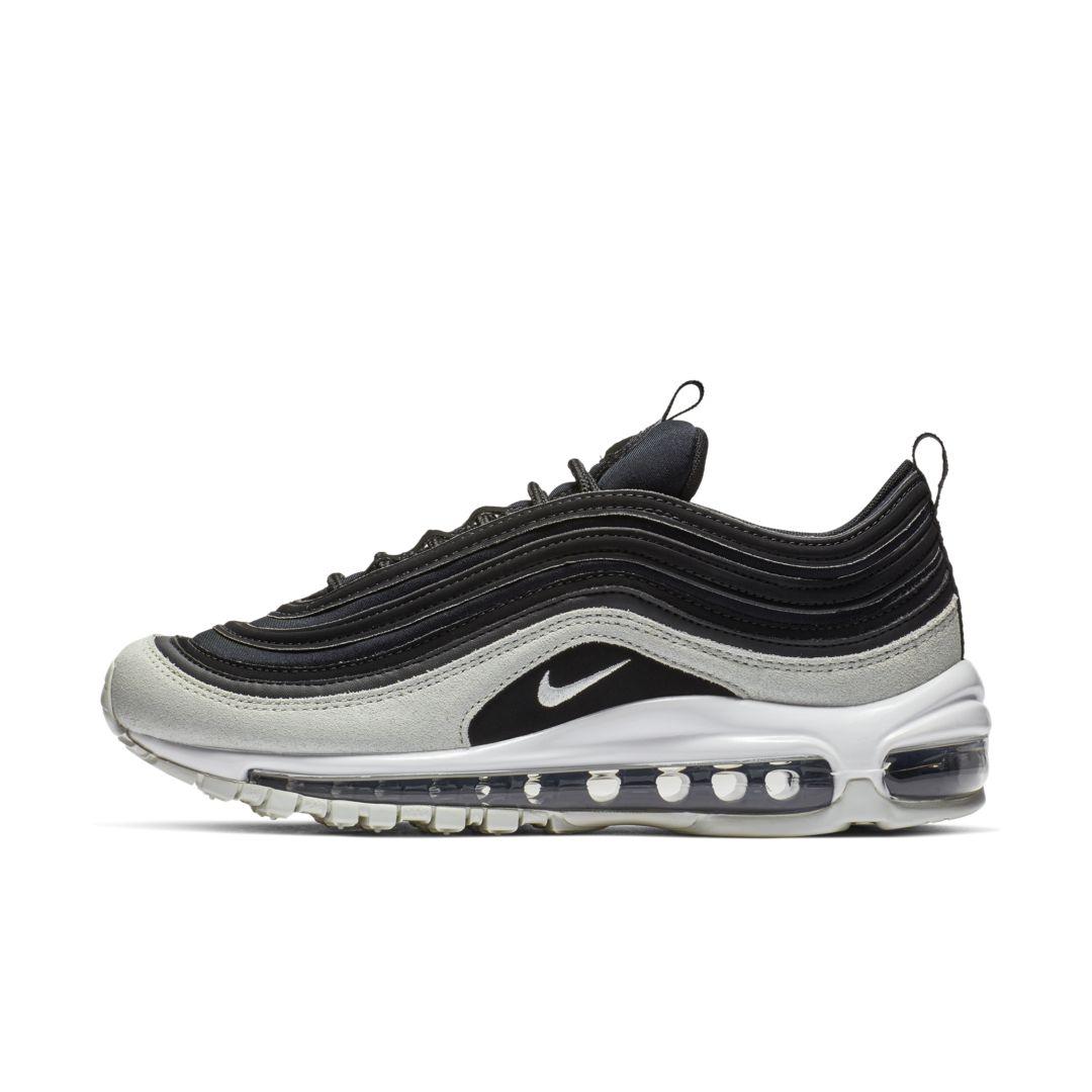 nike air max 97 premium sneakers in black cracked leather