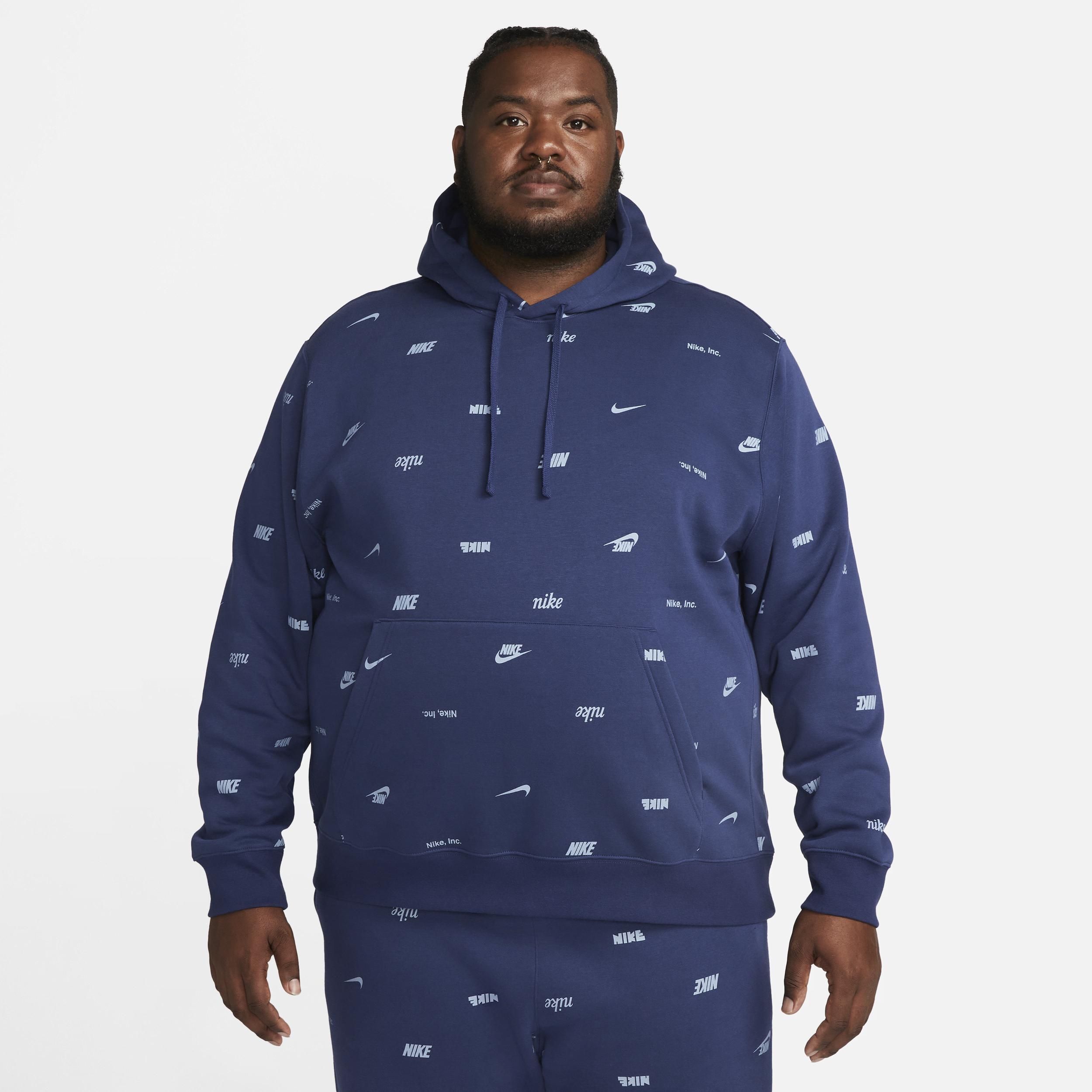 Nike sportswear club fleece men's printed pullover hoodi hotsell