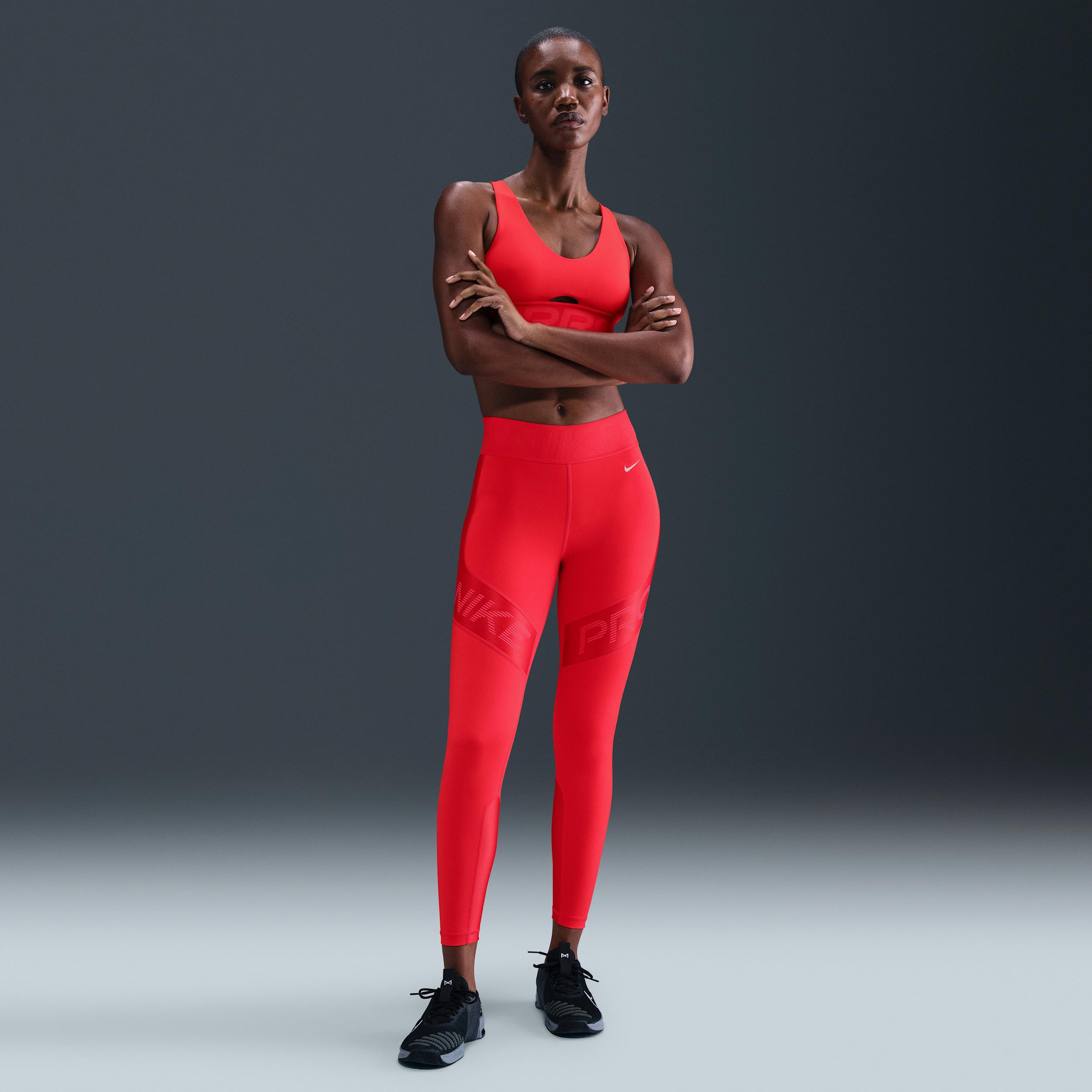 Nike Pro Sculpt High-Waisted 7/8 Leggings in Red Lyst