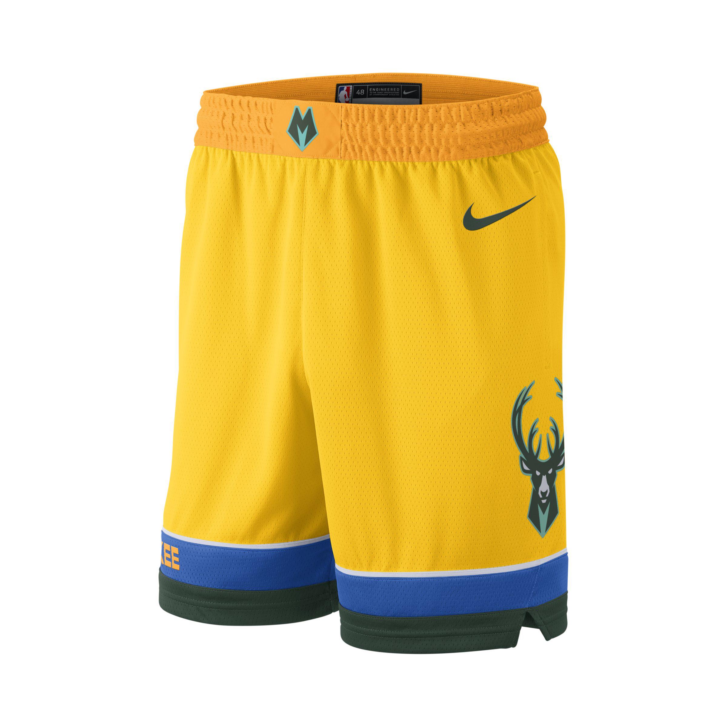 Shorts Milwaukee Bucks City Edition Swingman NBA da Uomo di Nike in Giallo  | Lyst