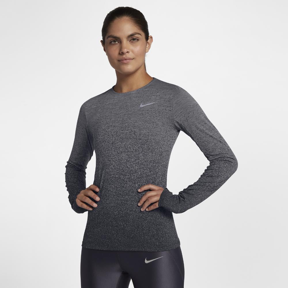 womens black long sleeve running top