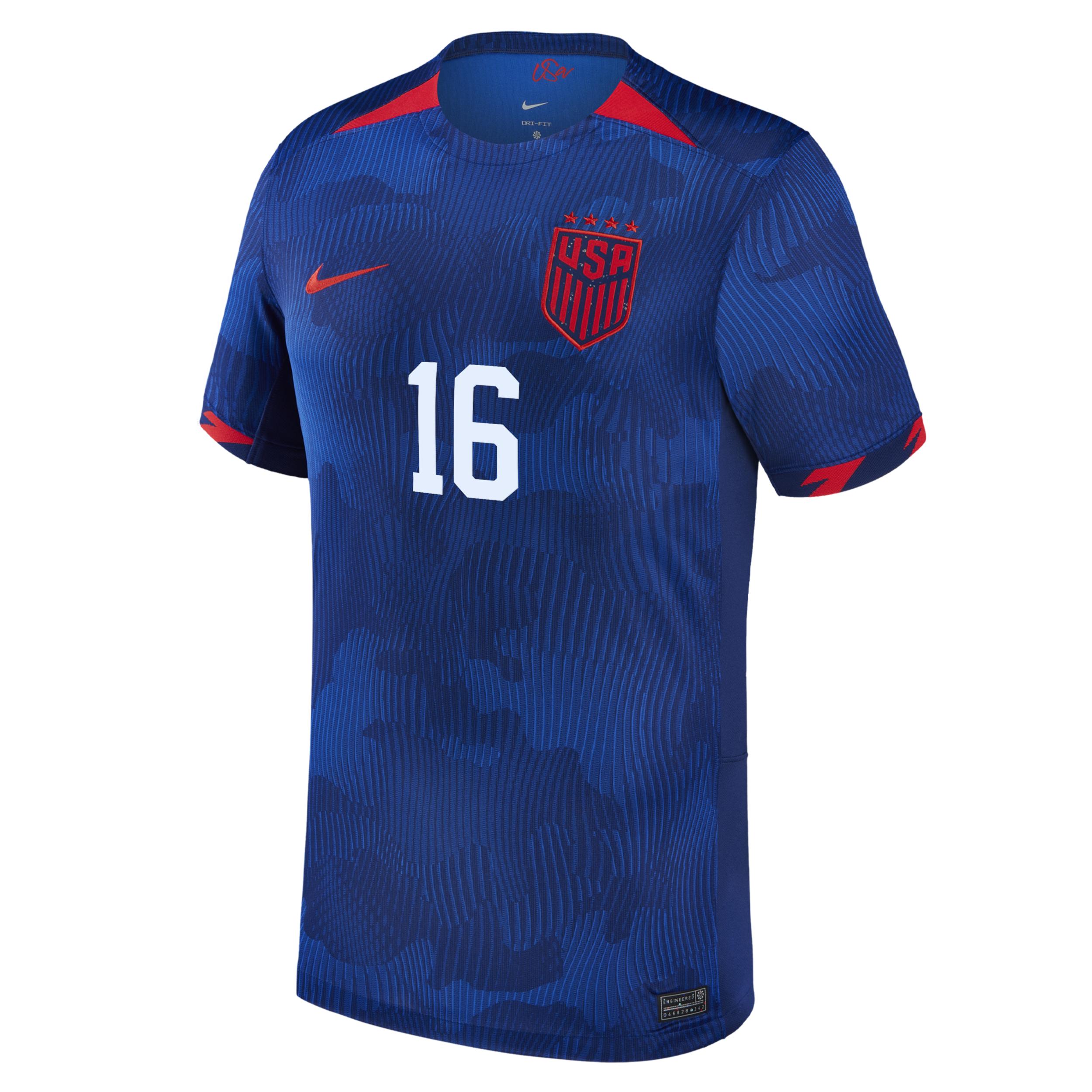 Nike Rose Lavelle Uswnt 2023 Stadium Away Drifit Soccer Jersey In Blue