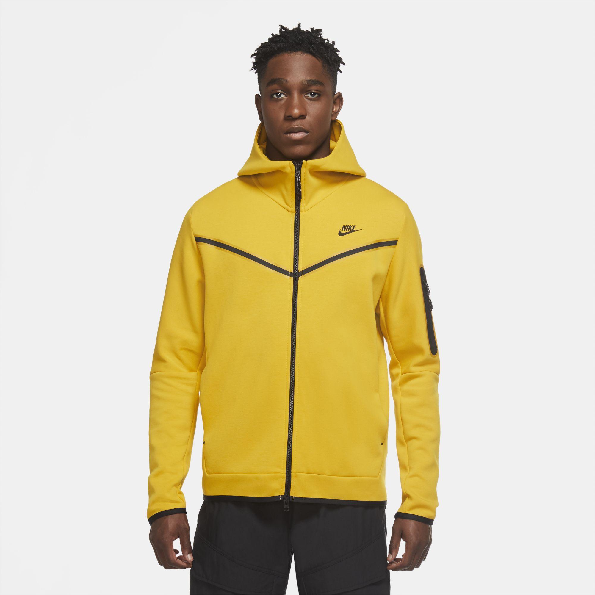 yellow nike tech fleece jacket