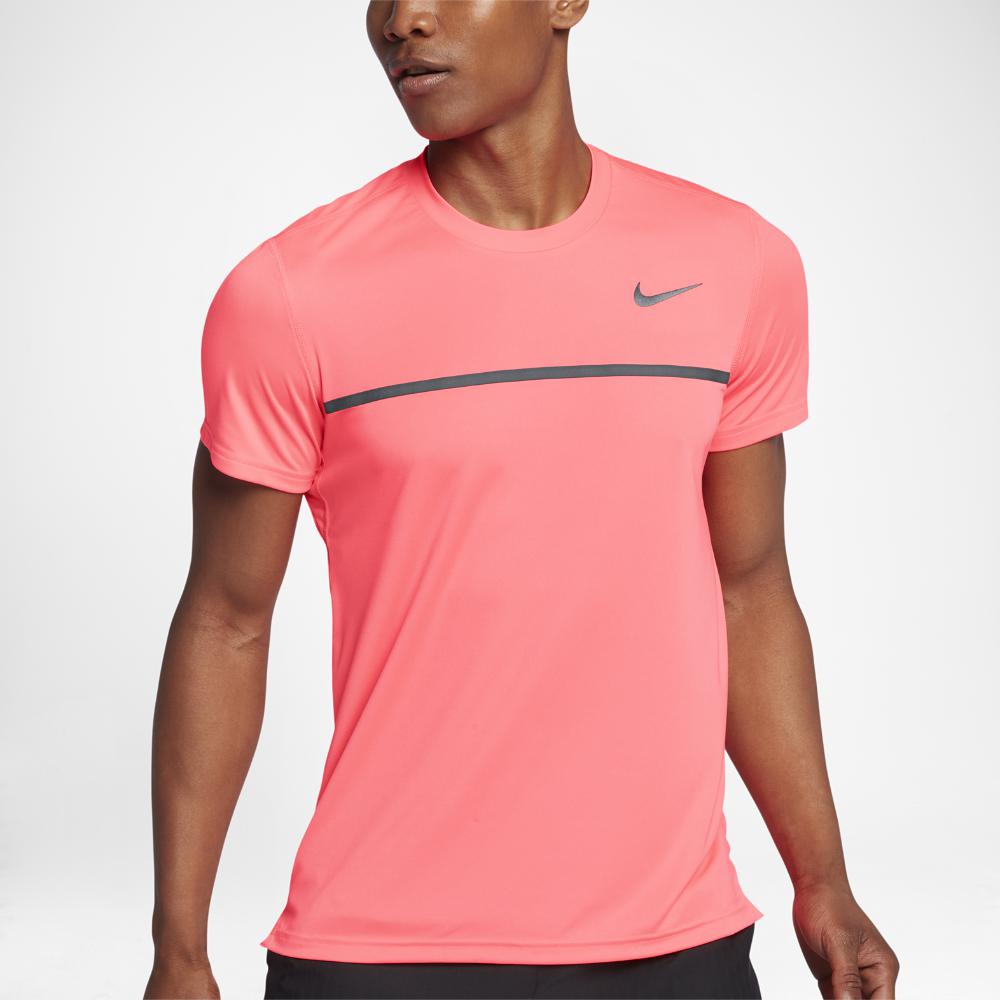 Nike Challenger Crew Men's Tennis Shirt in Pink for Men | Lyst