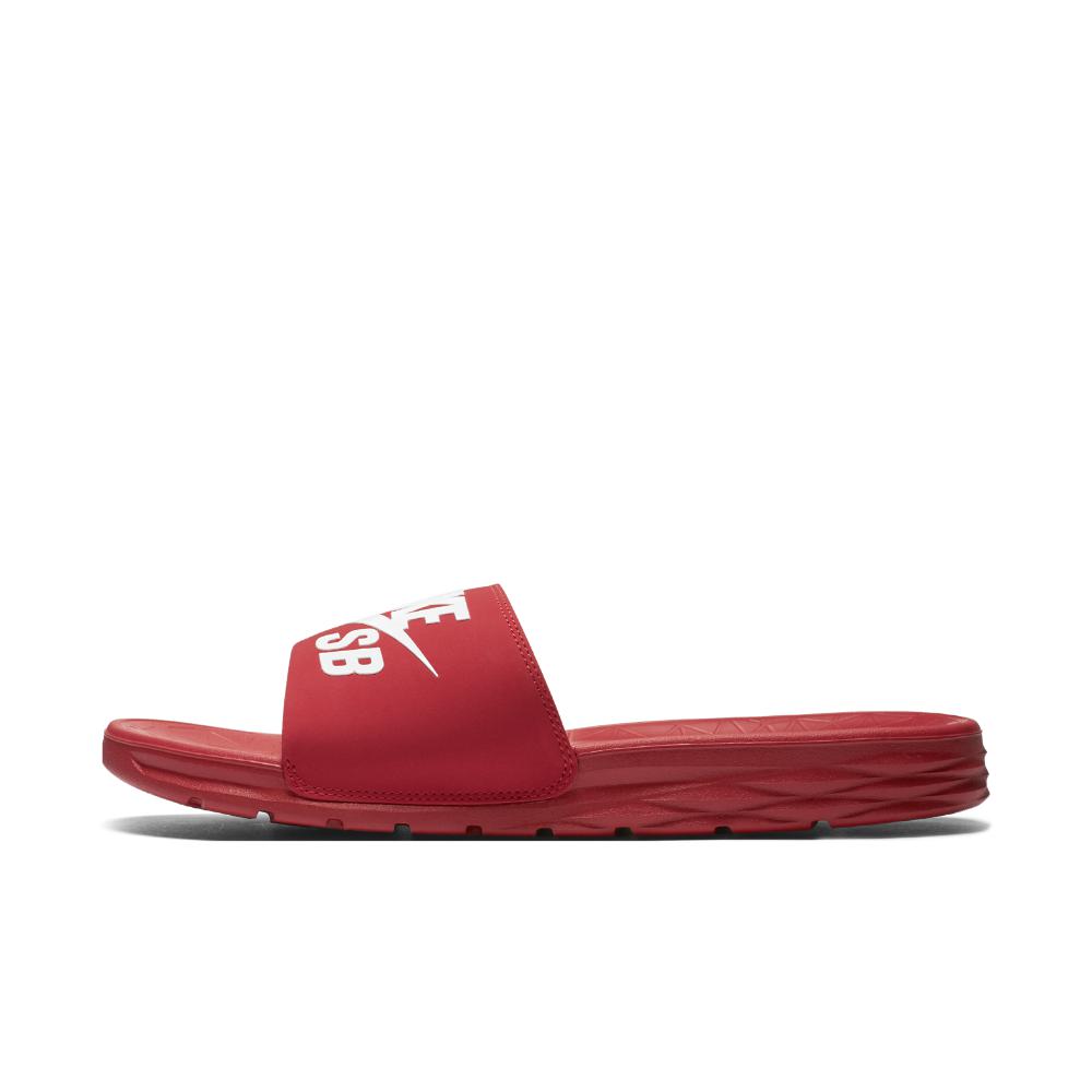 nike sb benassi solarsoft red & white slides