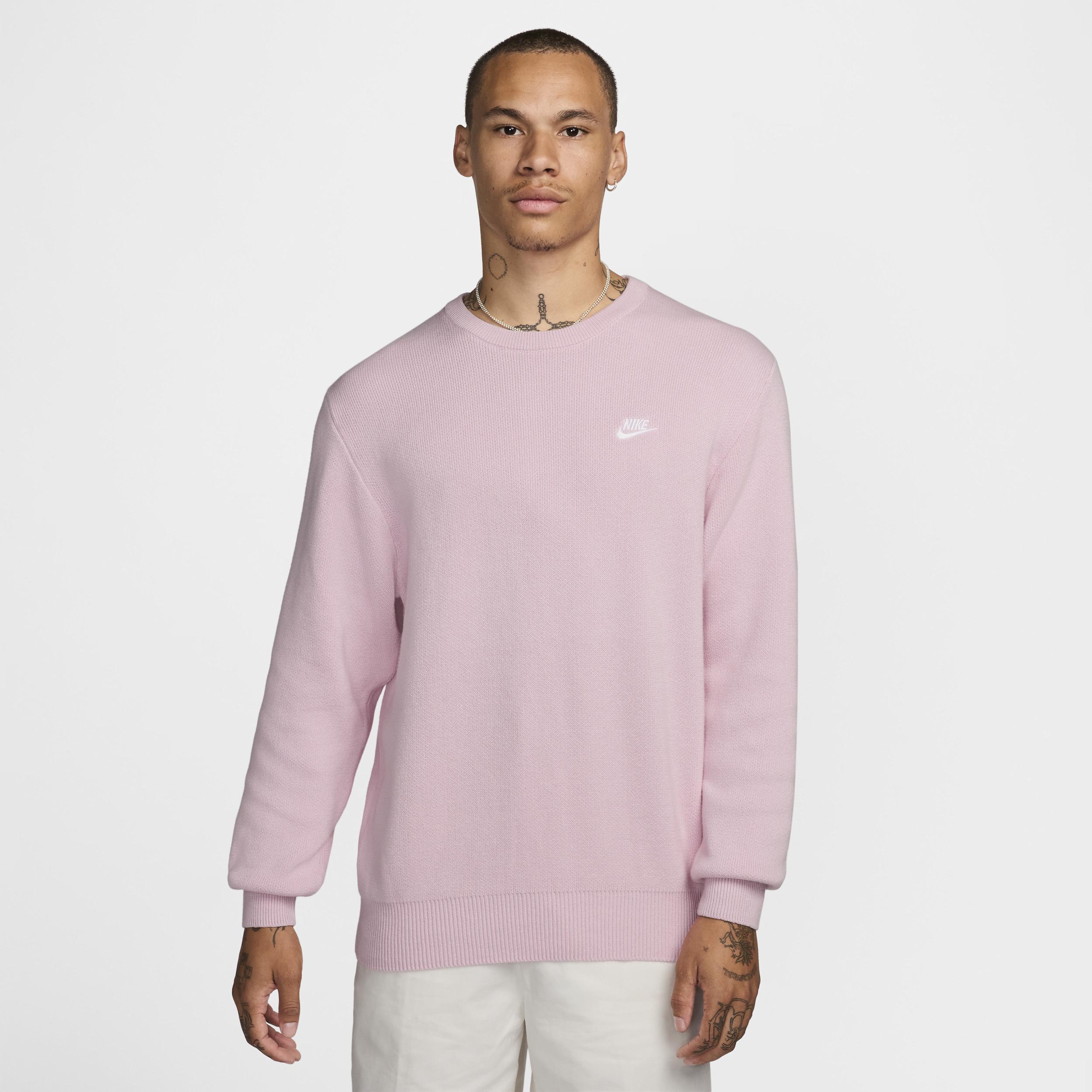 Nike Club Crew neck Jumper Cotton in Pink for Men Lyst UK