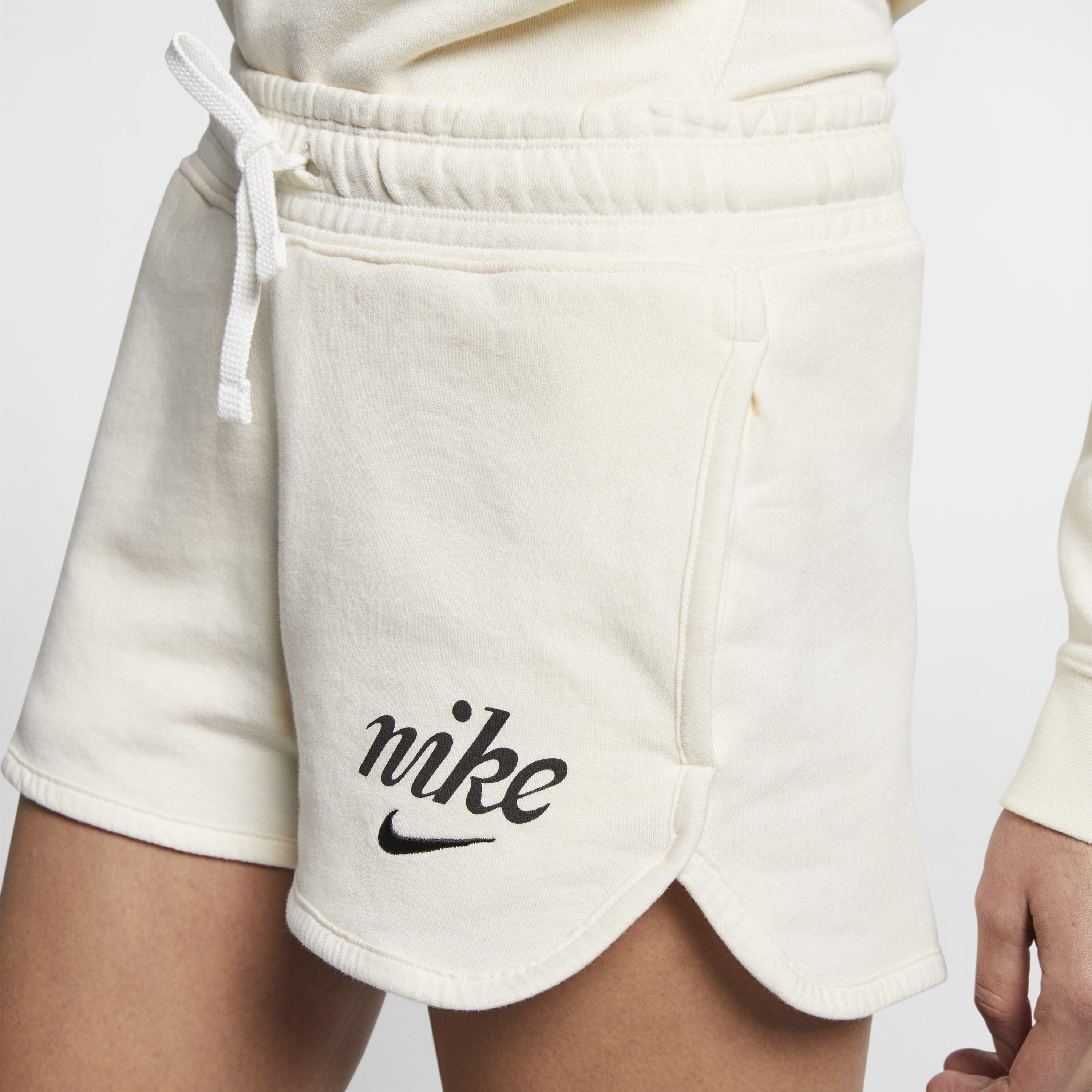 nike cream high waist running shorts