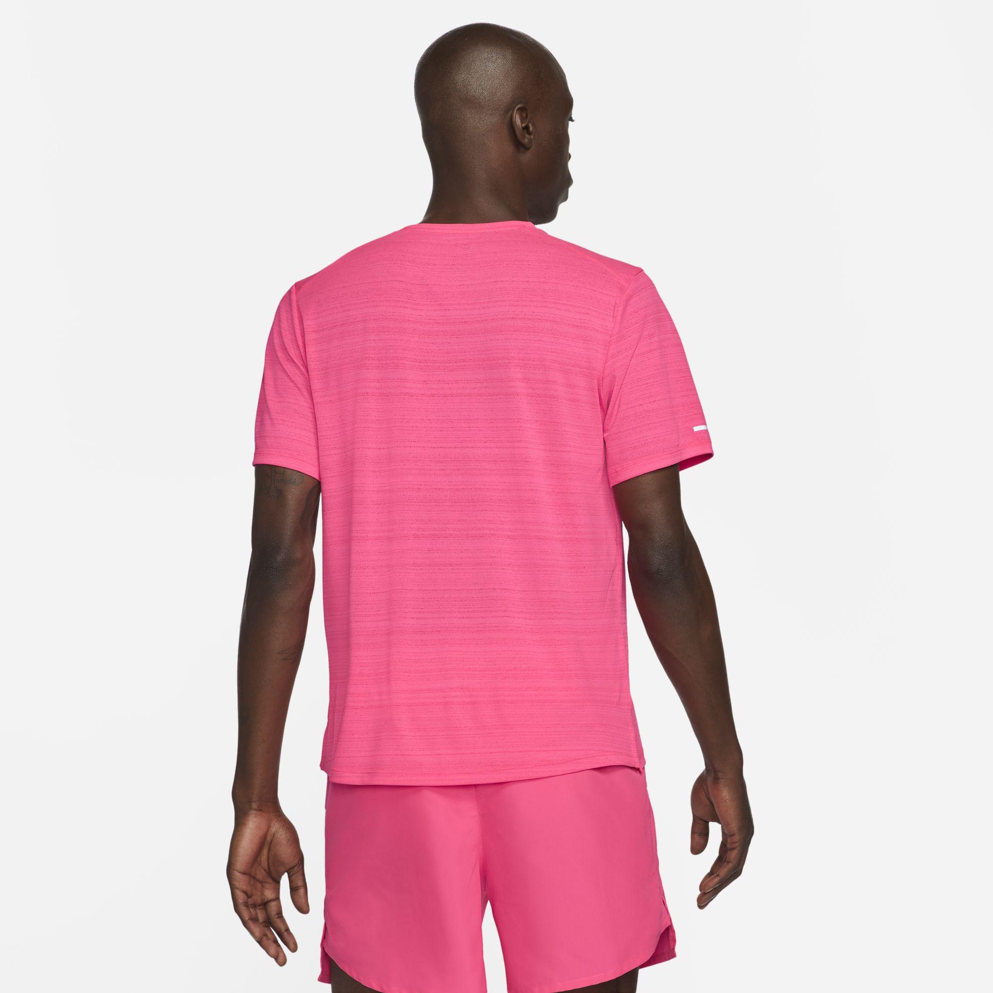 Nike Dri-fit Miler Running Top Pink for Men | Lyst UK
