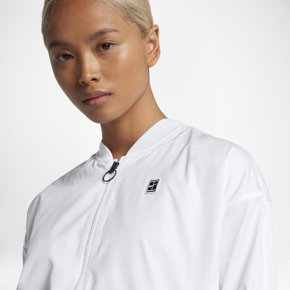 Nike Synthetic Court Bomber Women's Tennis Jacket in White/Black/White  (White) - Lyst