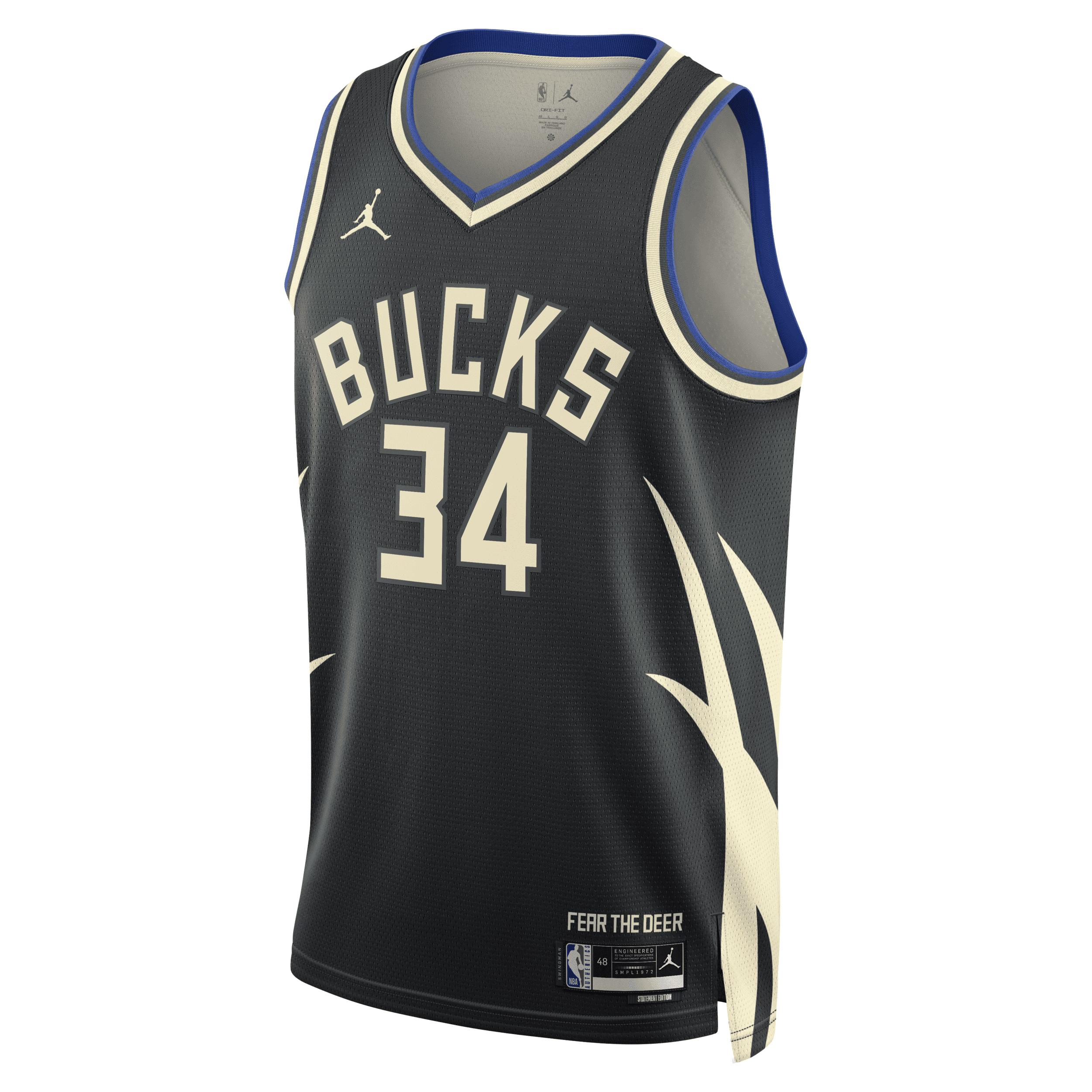 Nike Milwaukee Bucks Statement Edition Jordan Dri-fit Nba Swingman Jersey  In Black, for Men | Lyst