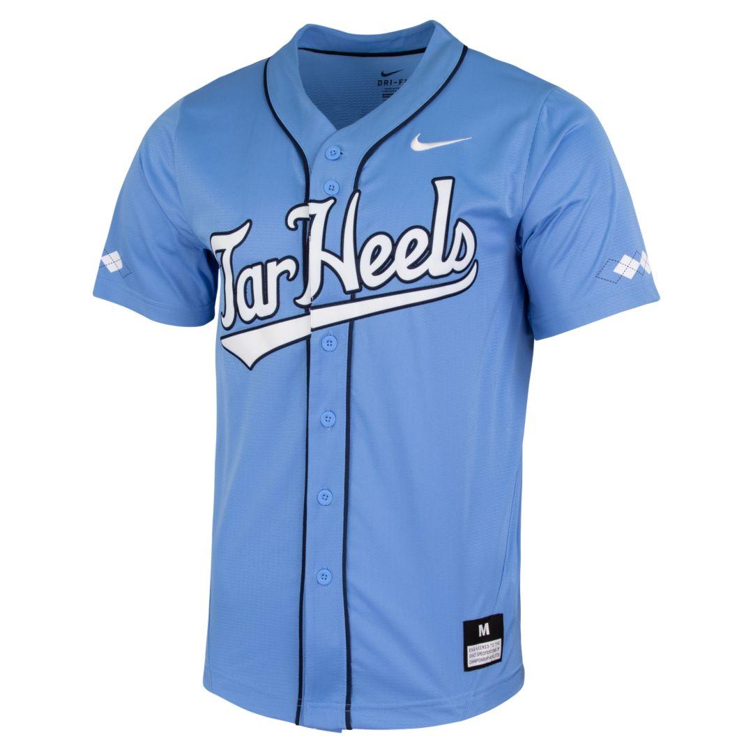 Nike College Dri-fit Vapor Elite (unc) Mens Full-button Baseball Jersey in  Blue for Men