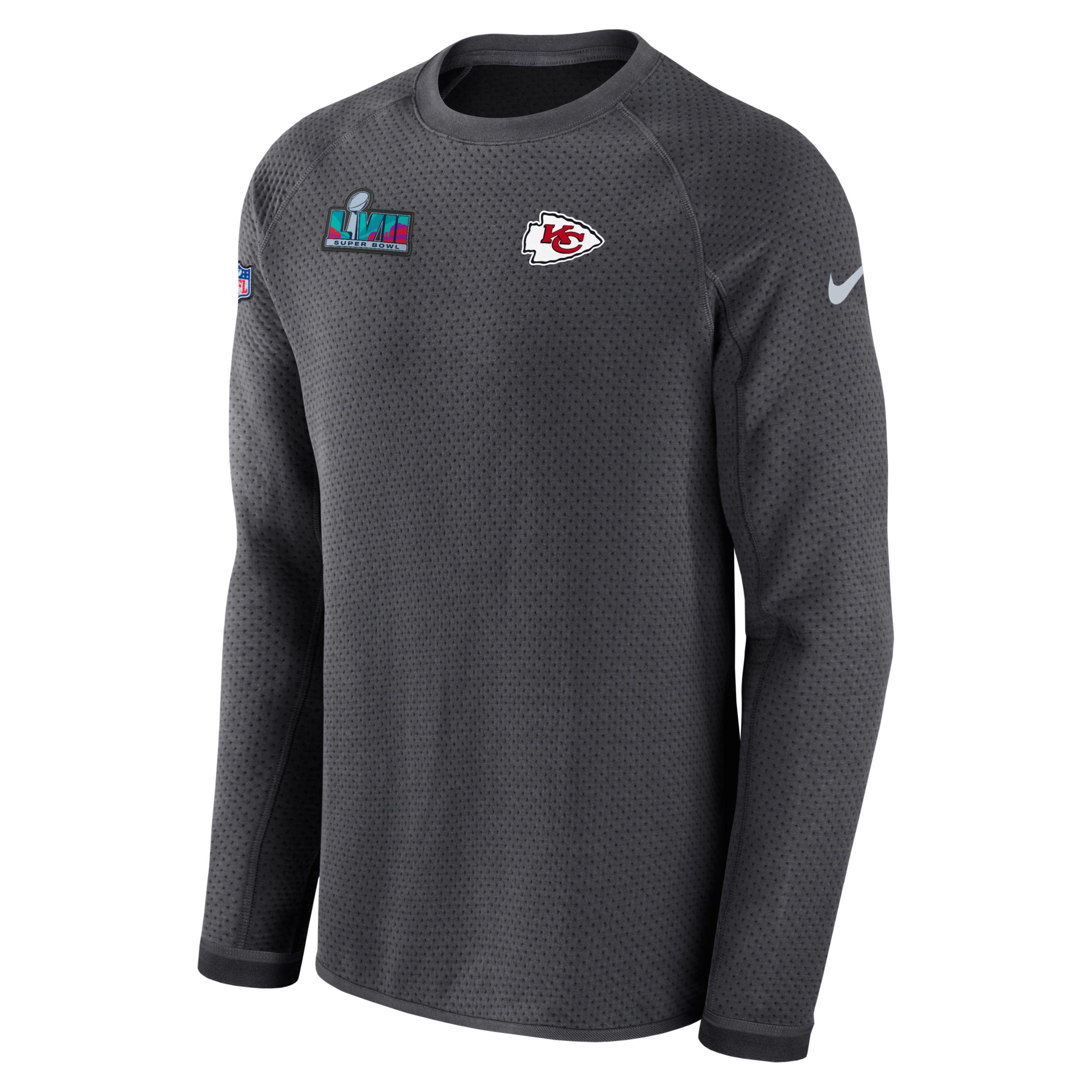 Nike Super Bowl Lvii Tech (nfl Kansas City Chiefs) Pullover Crew In Grey,  in Blue for Men