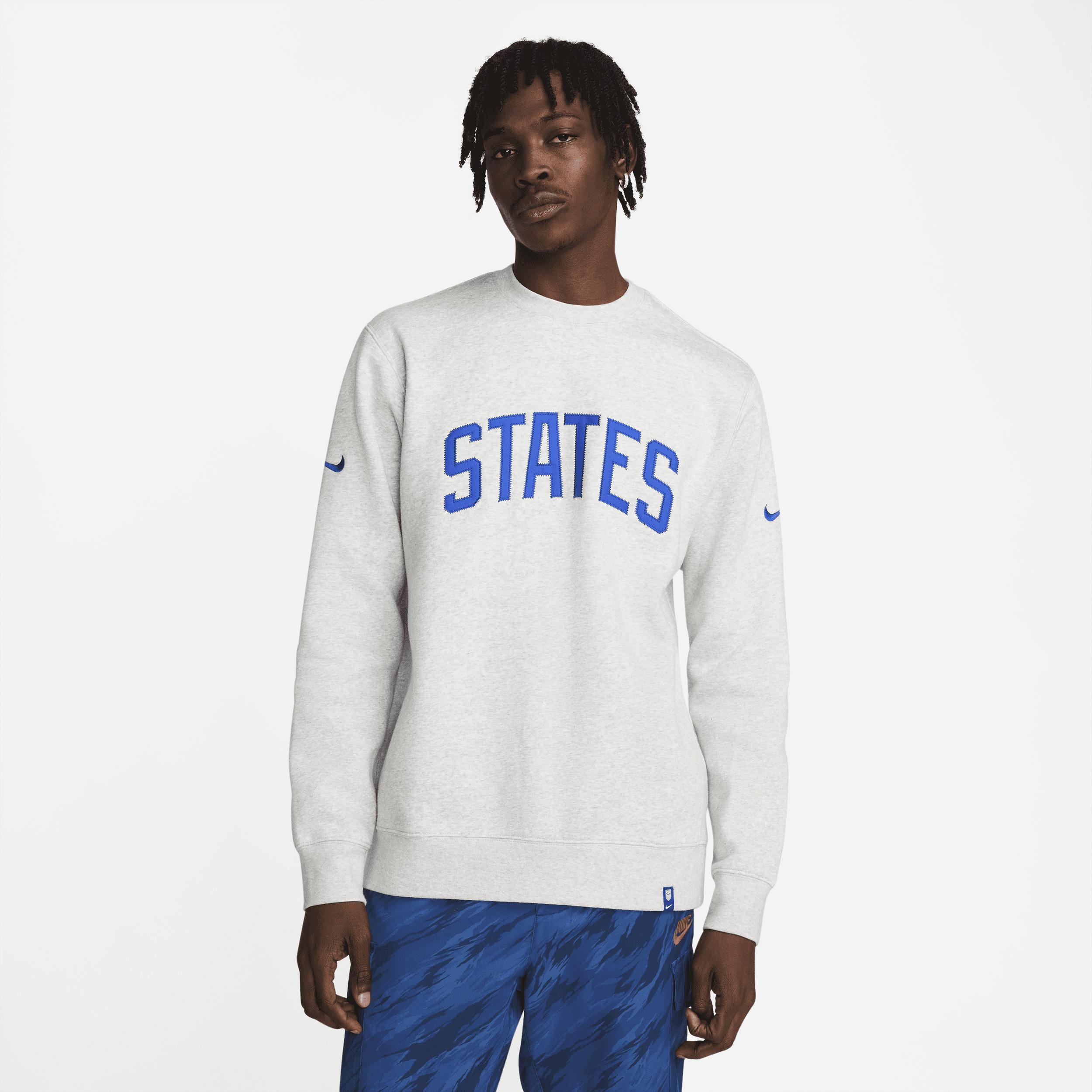 Nike U.s. Club Fleece Crew-neck Sweatshirt In Grey, in White for Men | Lyst