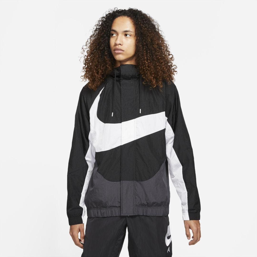 Nike Synthetic Sportswear Swoosh Woven Lined Jacket in Black 