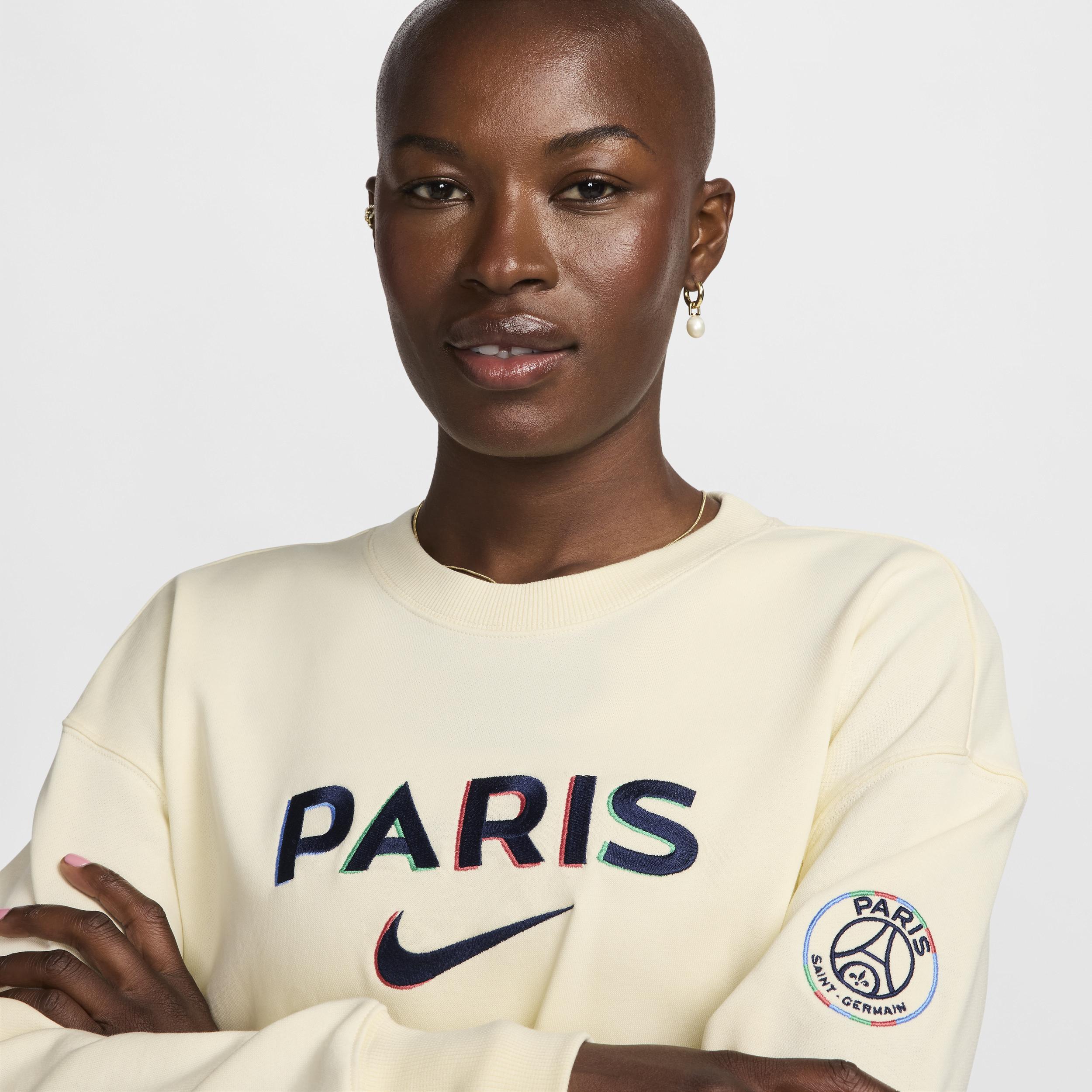 Nike Paris Saint germain Phoenix Fleece Football Oversized Crew neck Sweatshirt Cotton polyester in Natural Lyst UK