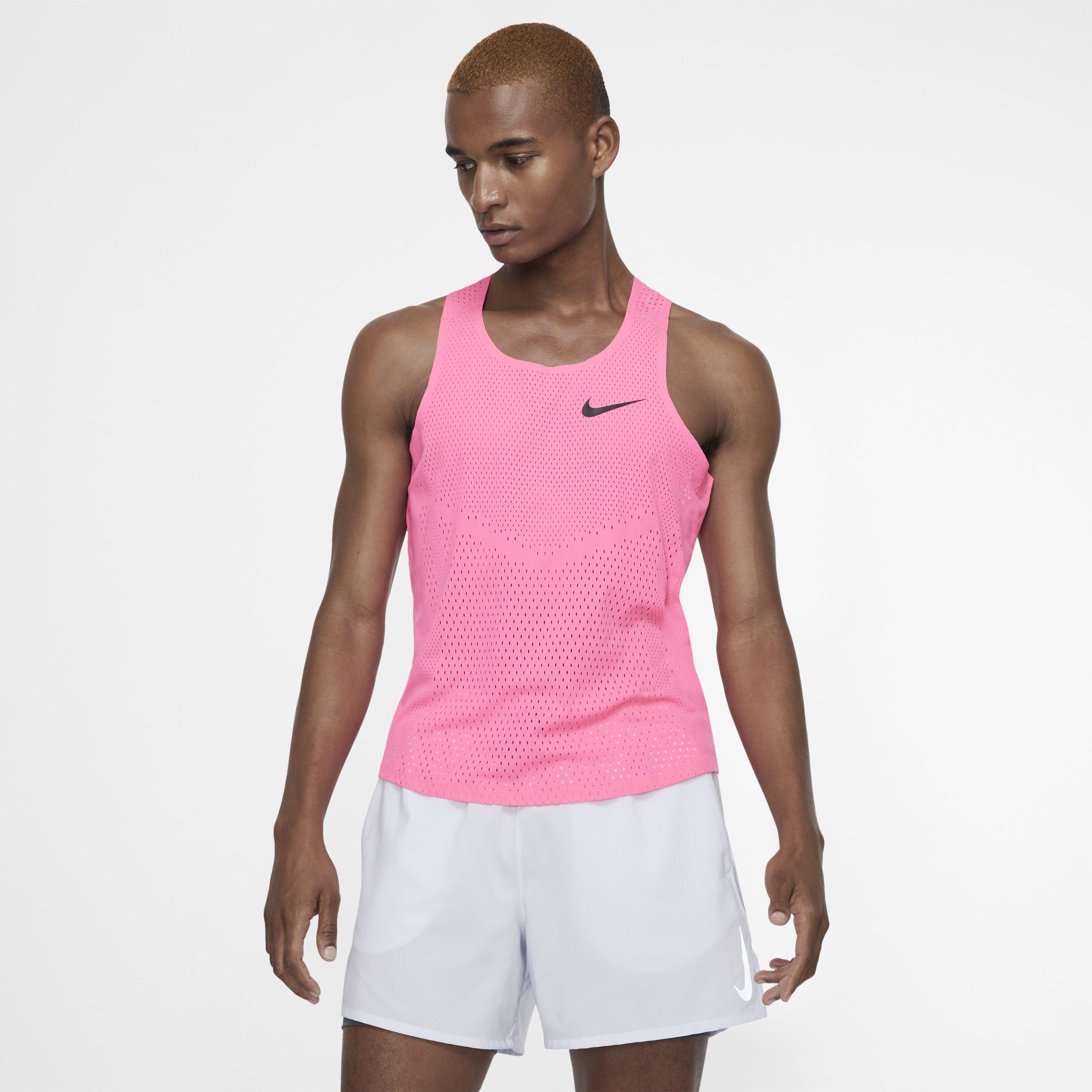 Nike Aeroswift Running Singlet in Pink for Men | Lyst UK