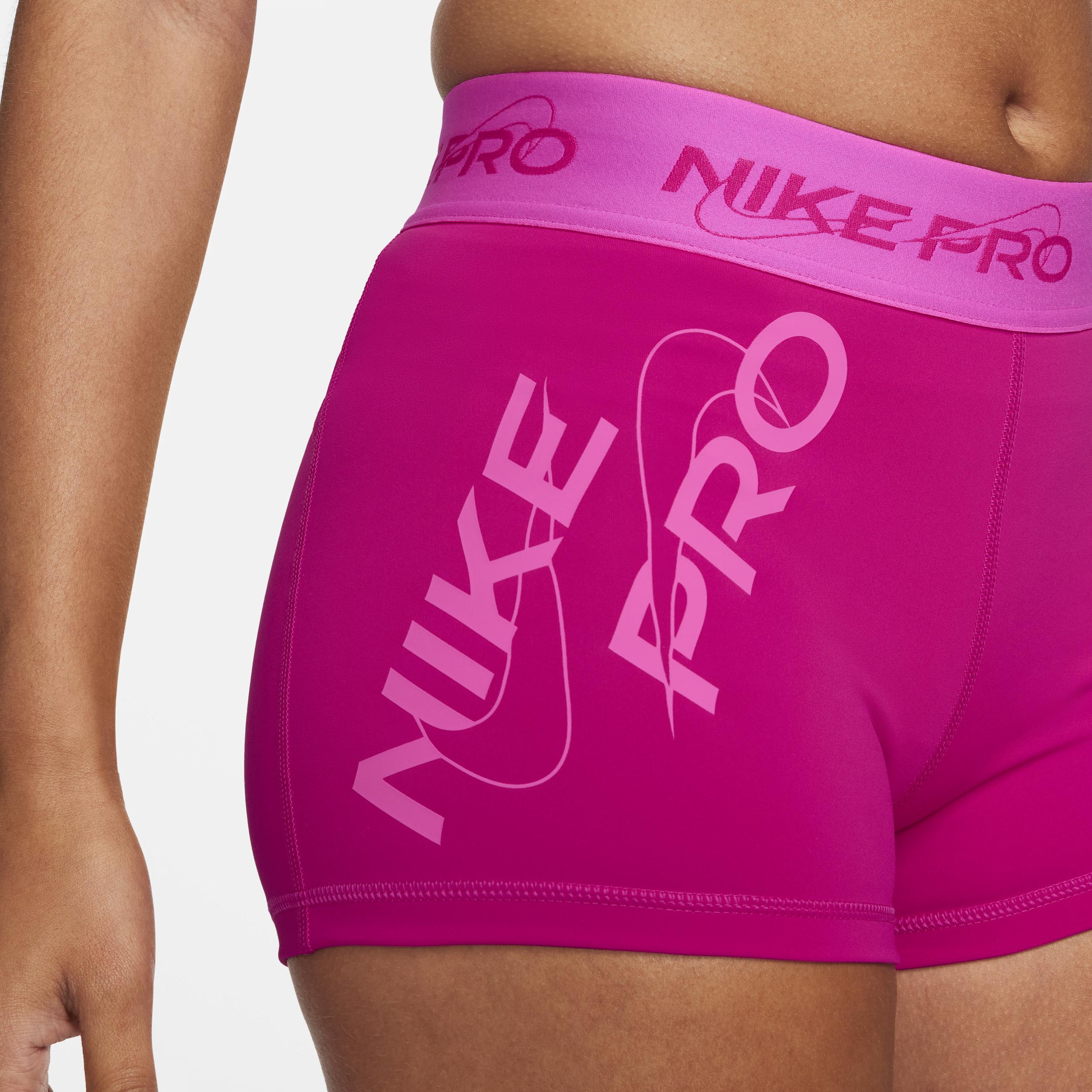 Nike Pro Mid-rise 3" Graphic Shorts in Pink | Lyst