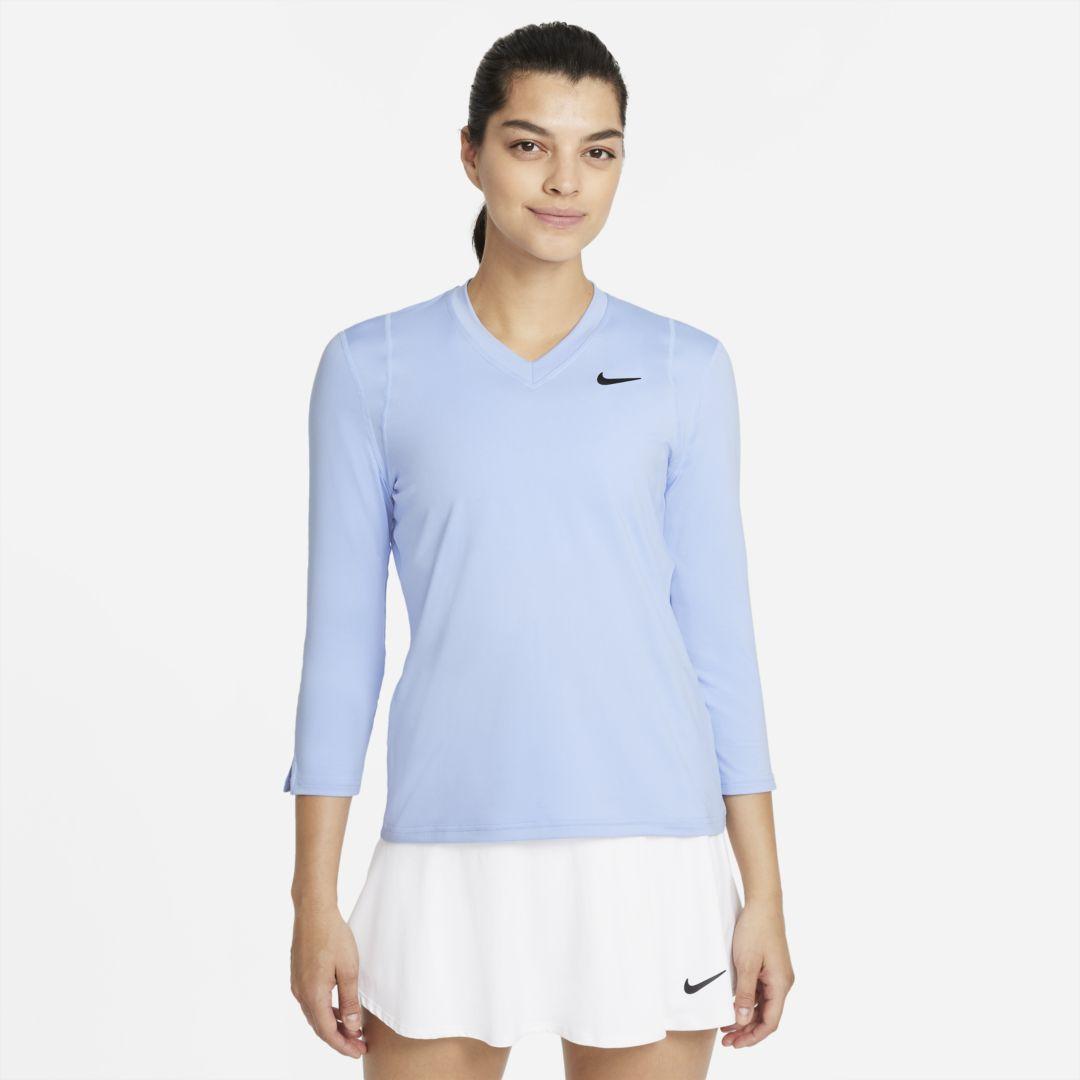 Nike Court Dri-fit Uv Victory 3/4-sleeve Tennis Top in Blue | Lyst
